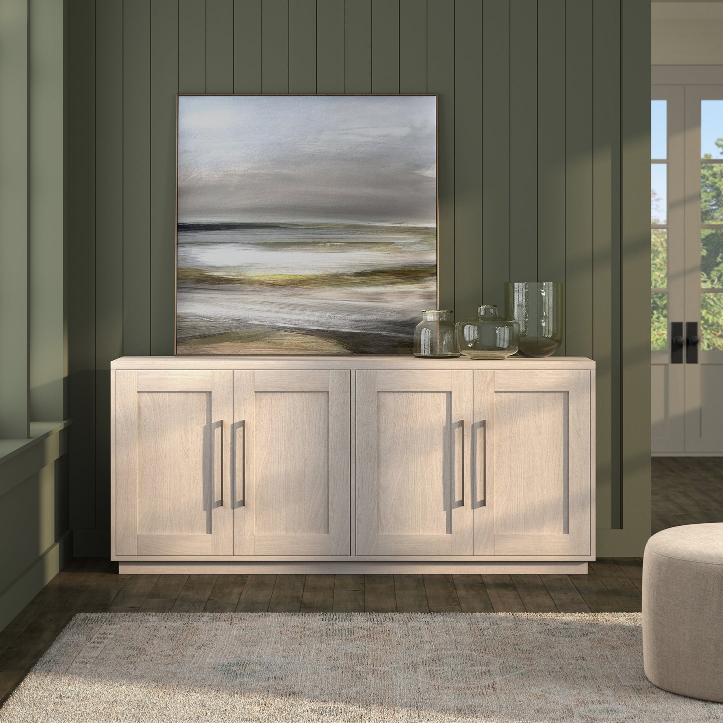 Hailey Home Tillman Contemporary/Modern Alder White Buffet