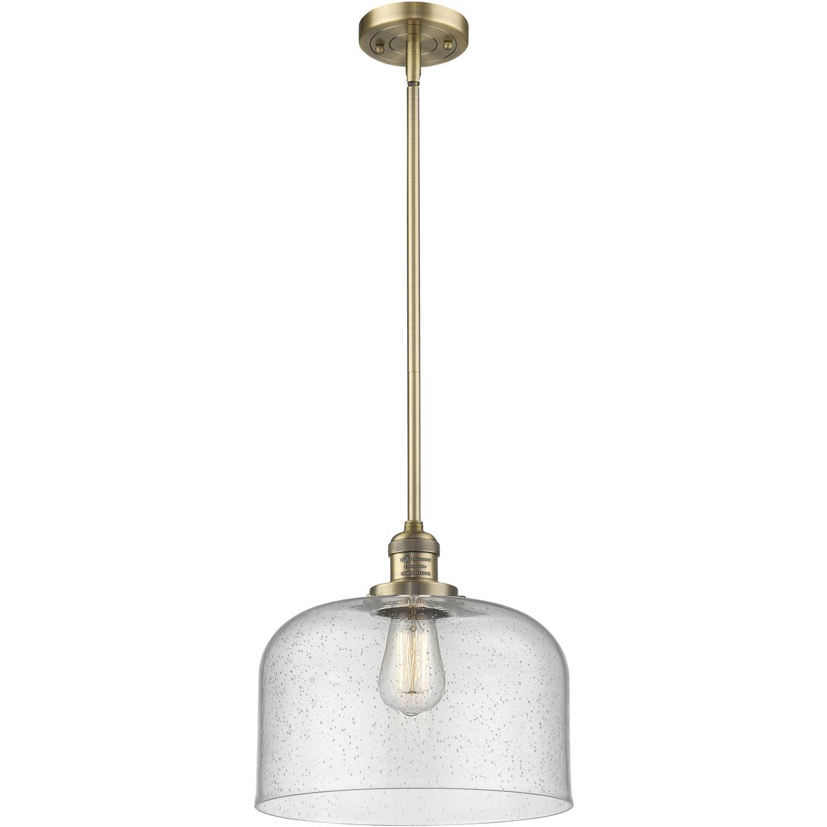 Innovations Lighting 201S-BB-G74-L-LED Franklin Restoration Bell Mini Pendant Brushed Brass