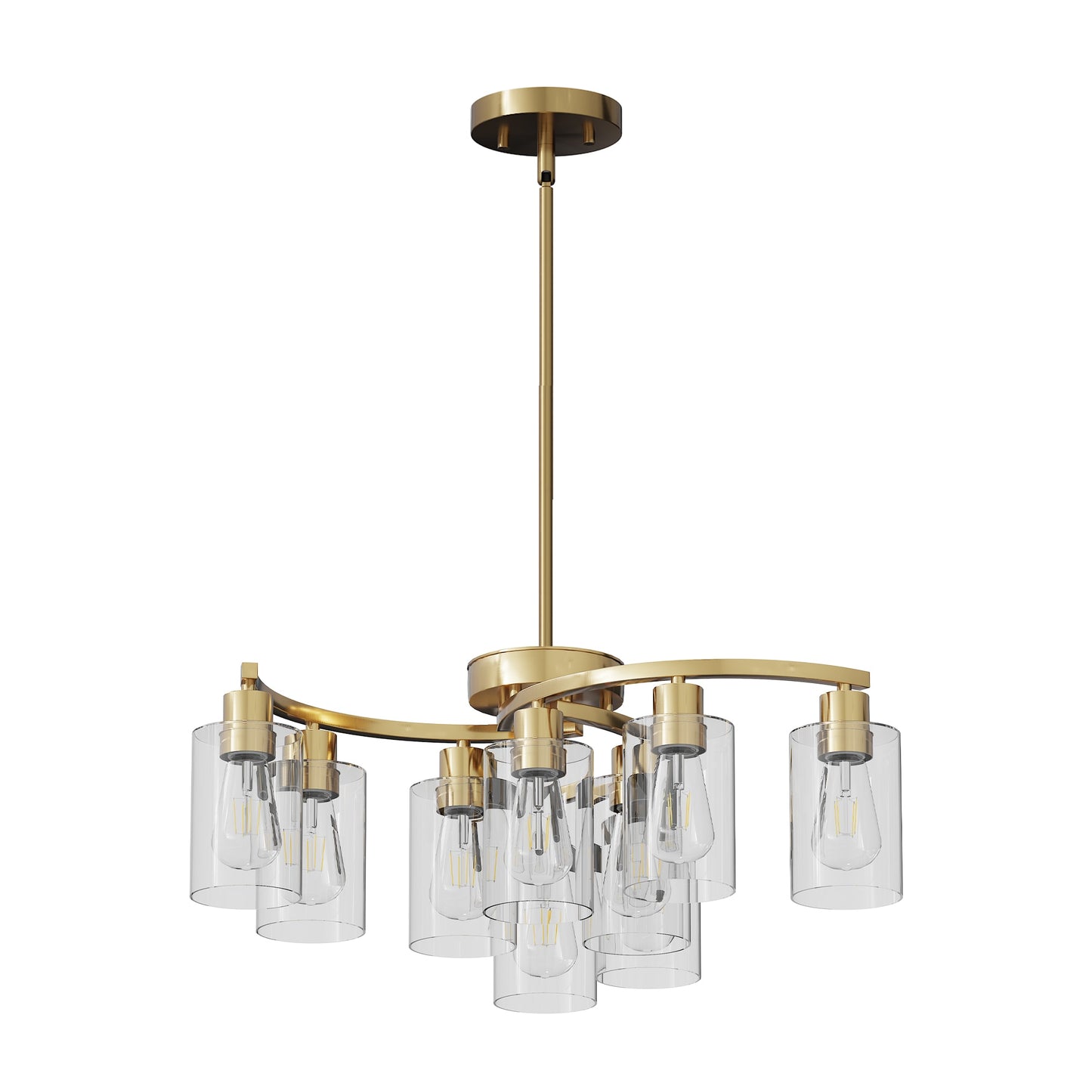 Iseryn Chandelier 9 -Light Gold Indoor Metal Chandelier