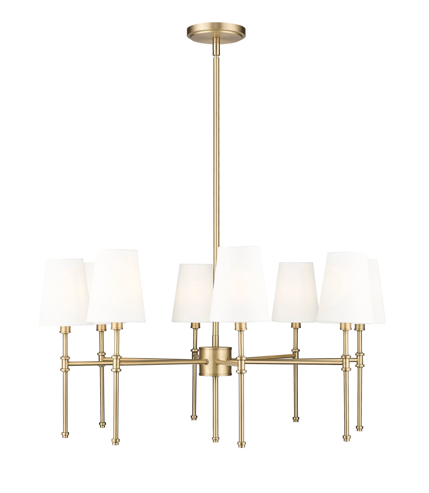 Millennium Lighting Adorra 8 -Light Brushed Brass Fabric Metal Chandelier