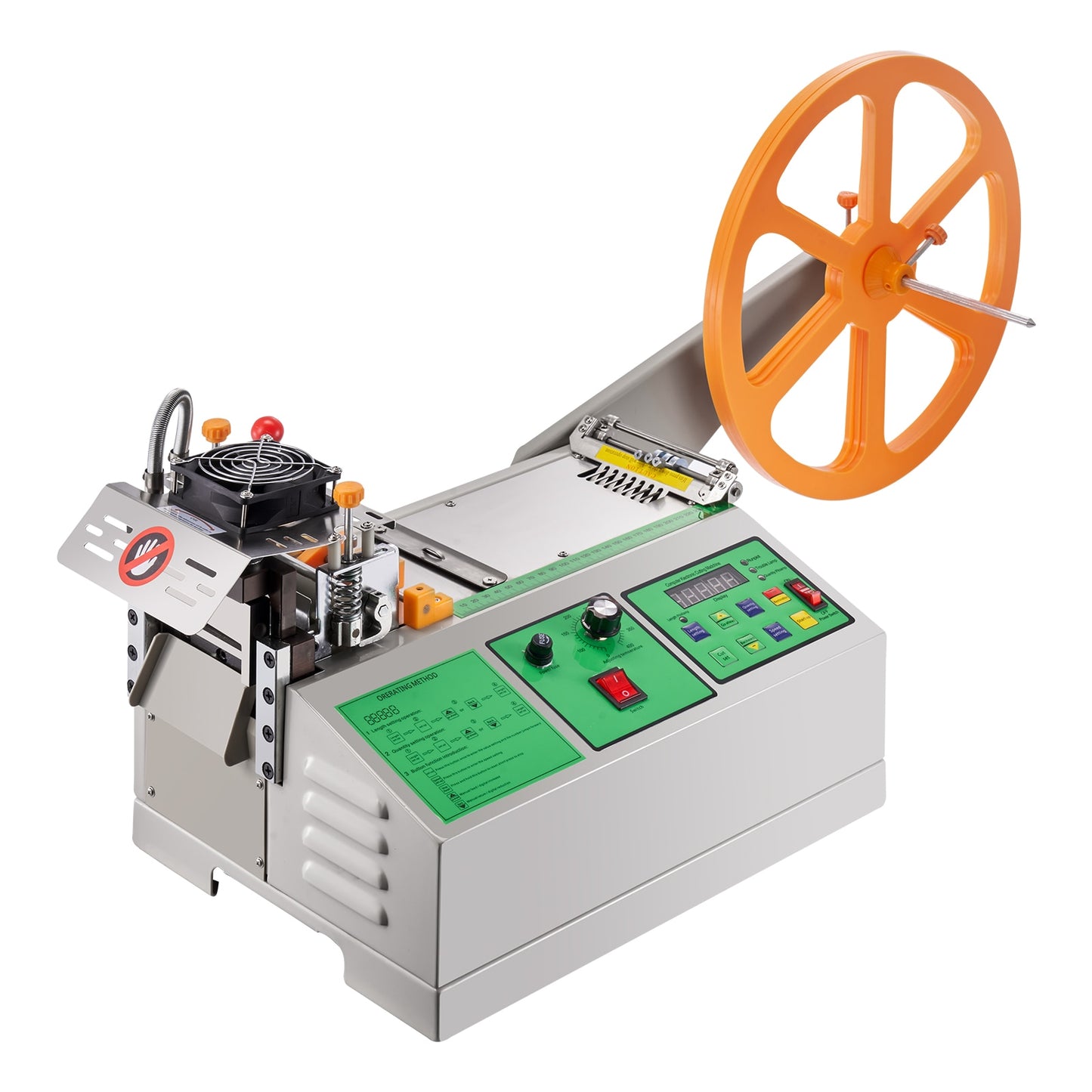 VEVOR Automatic Webbing Cutting Machine Hot and Cold Ribbon Cutting Machine with Adjustable Temperature and LCD Display Zipper Tapes Cutter for Nylon Webbing Elastic Bands Shoelaces