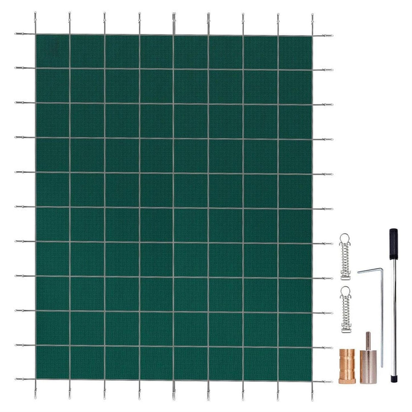 Choco Moon Inground Pool Safety Cover 30 ft Rectangular Winter Pool Cover Triple Stitched High Strength Mesh PP Material Green