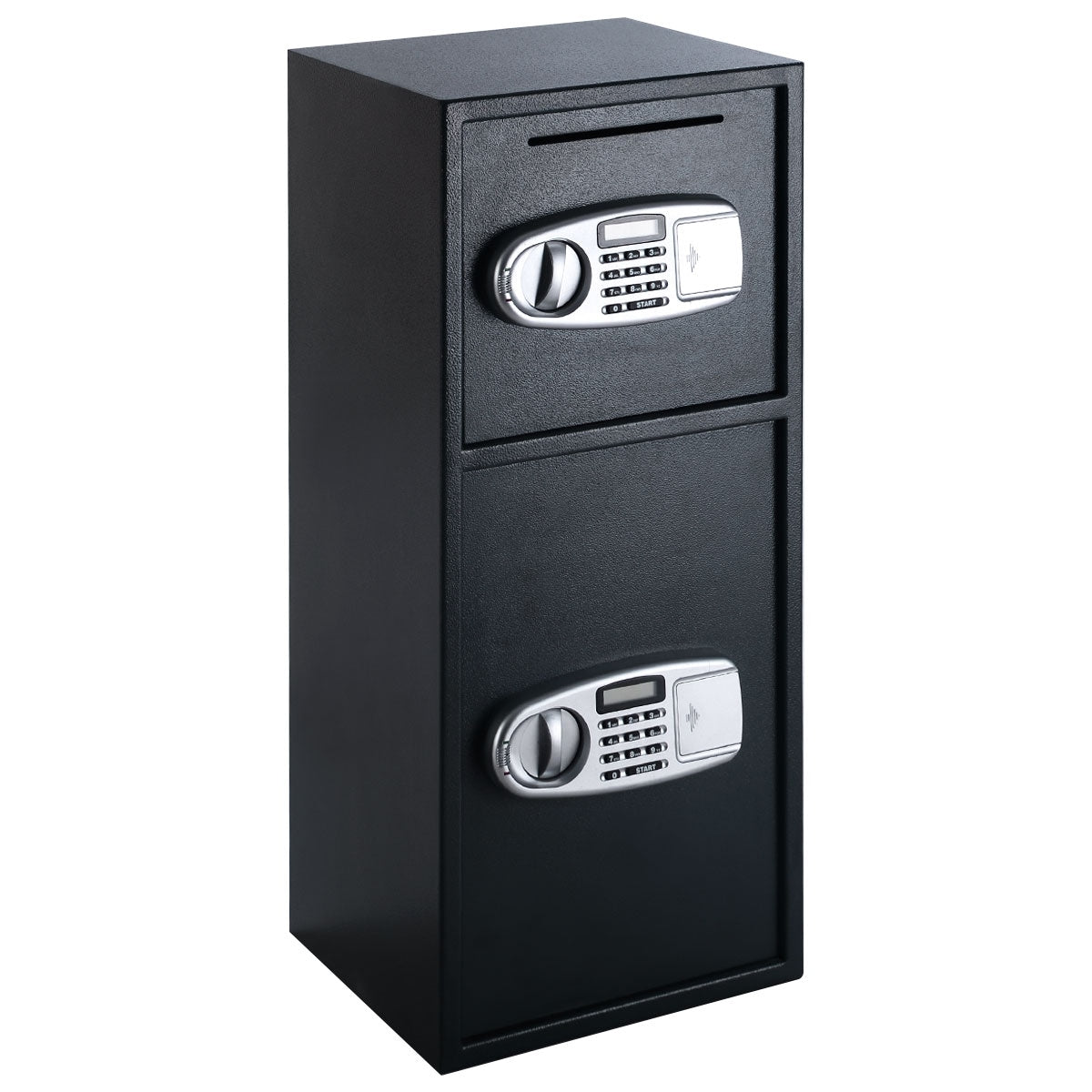 Slickblue Dual Compartment Safe Box with Electronic/Keypad Lock for Home and Office - Black