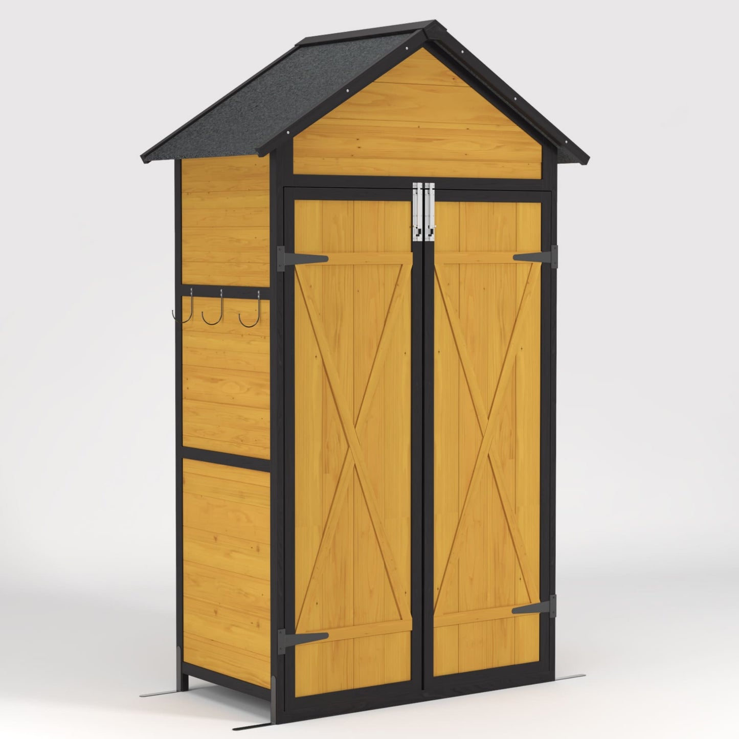 Maocao Hoom 2.82-ft x 1.6-ft Gable Style Wood Outdoor Storage Shed 2 Doors (Floor Included)