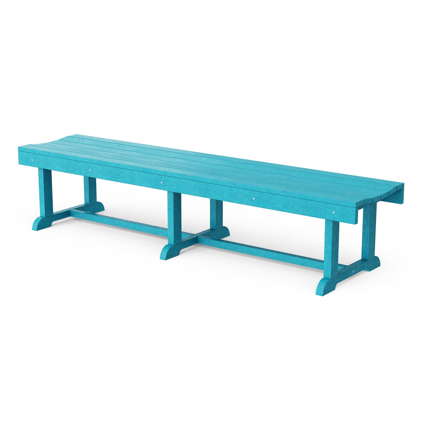 Wildridge Heritage 68-in W x 17.5-in H Aruba Blue HDPE Traditional Bench
