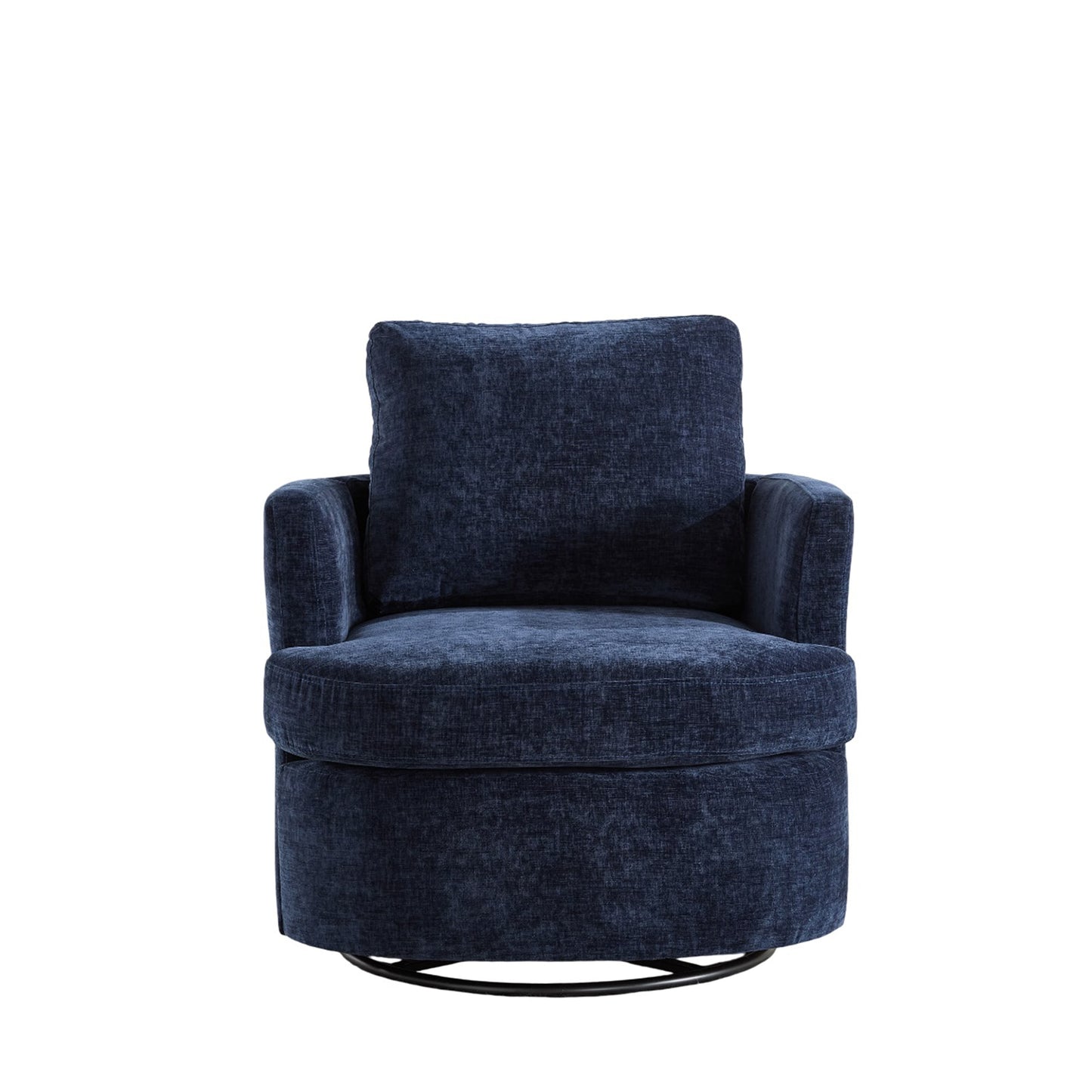 Bybafun 31.49-in W Casual Blue Chenille Swivel Accent Armchair