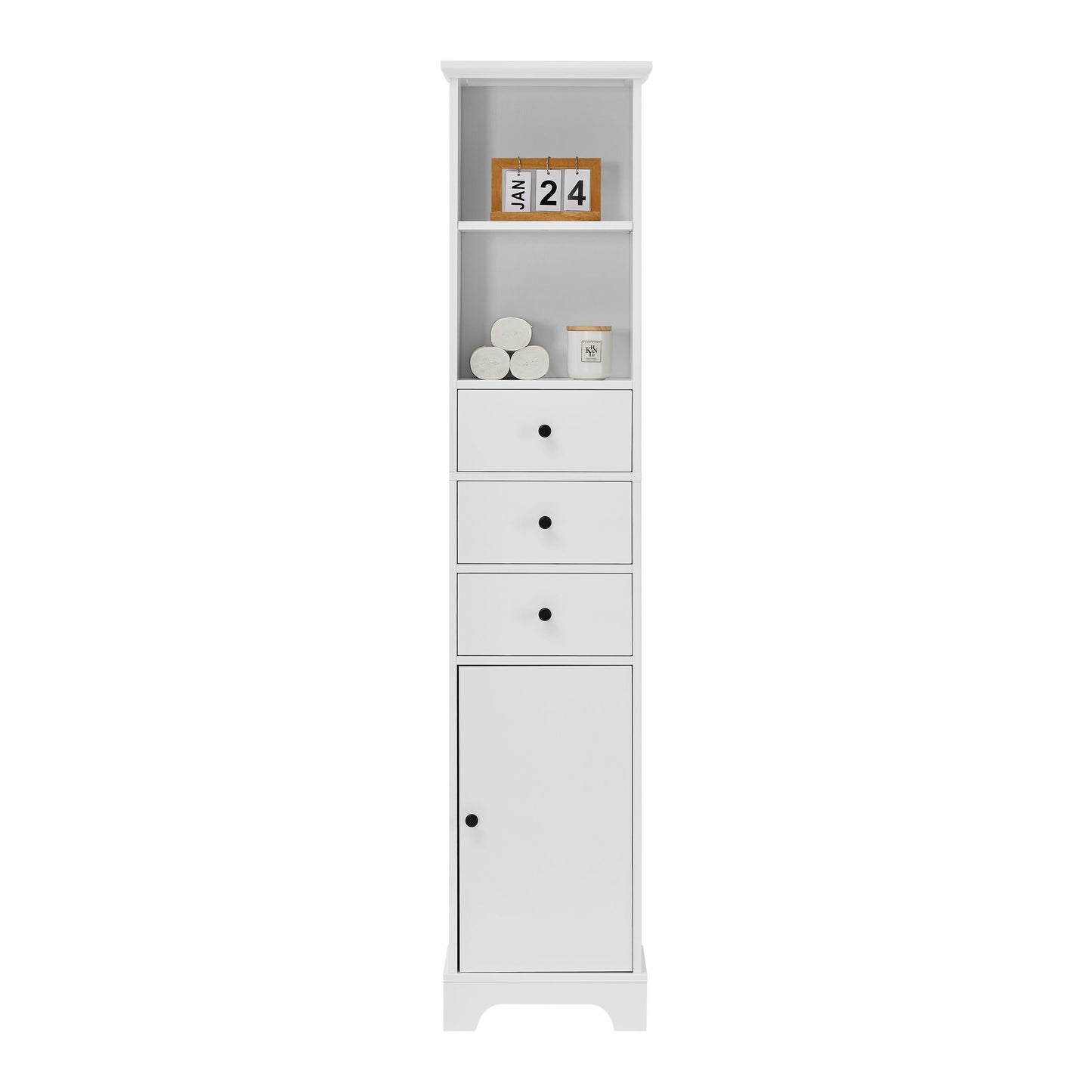 Siavonce 15-in W x 68.3-in H MDF White Freestanding Utility Storage Cabinet