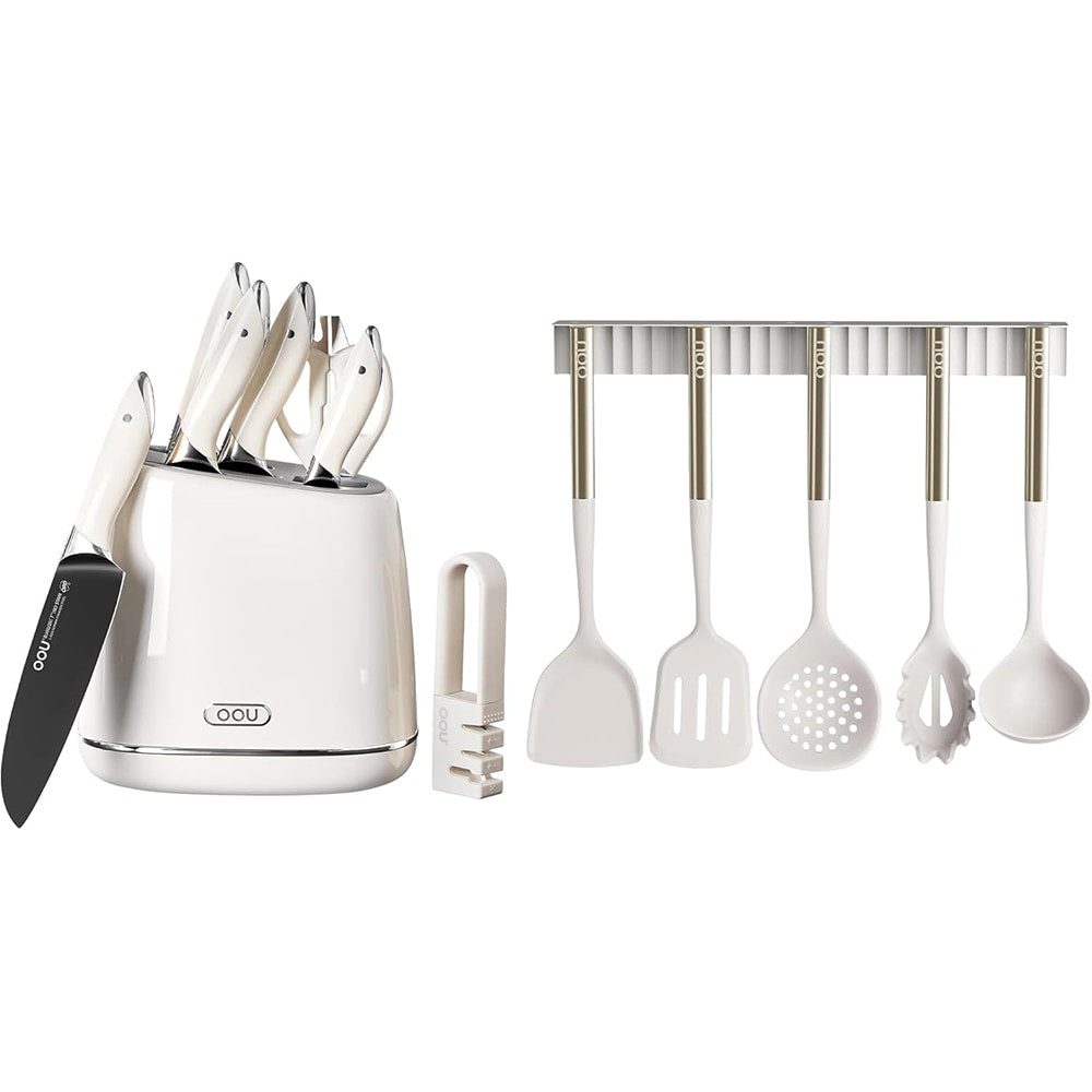OOU White Knife Set Magnetic Utensils Set