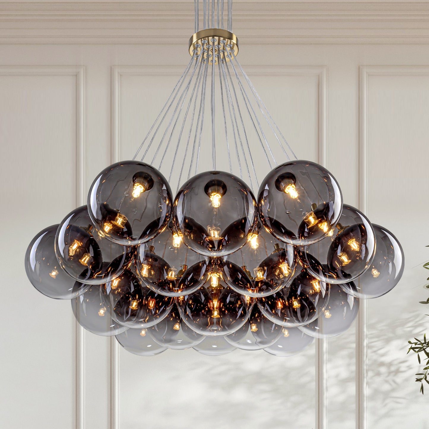 Rennnsan Lillian 19 -Light Brass Glam For Use in Bedrooms, Dining Rooms, Foyers, Kitchens, Living Rooms Chandelier