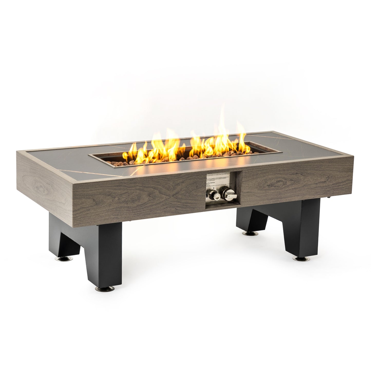 Siavonce 42-in W 1 Maximum BTUs Iron Rectangle Liquid propane Fire pit table
