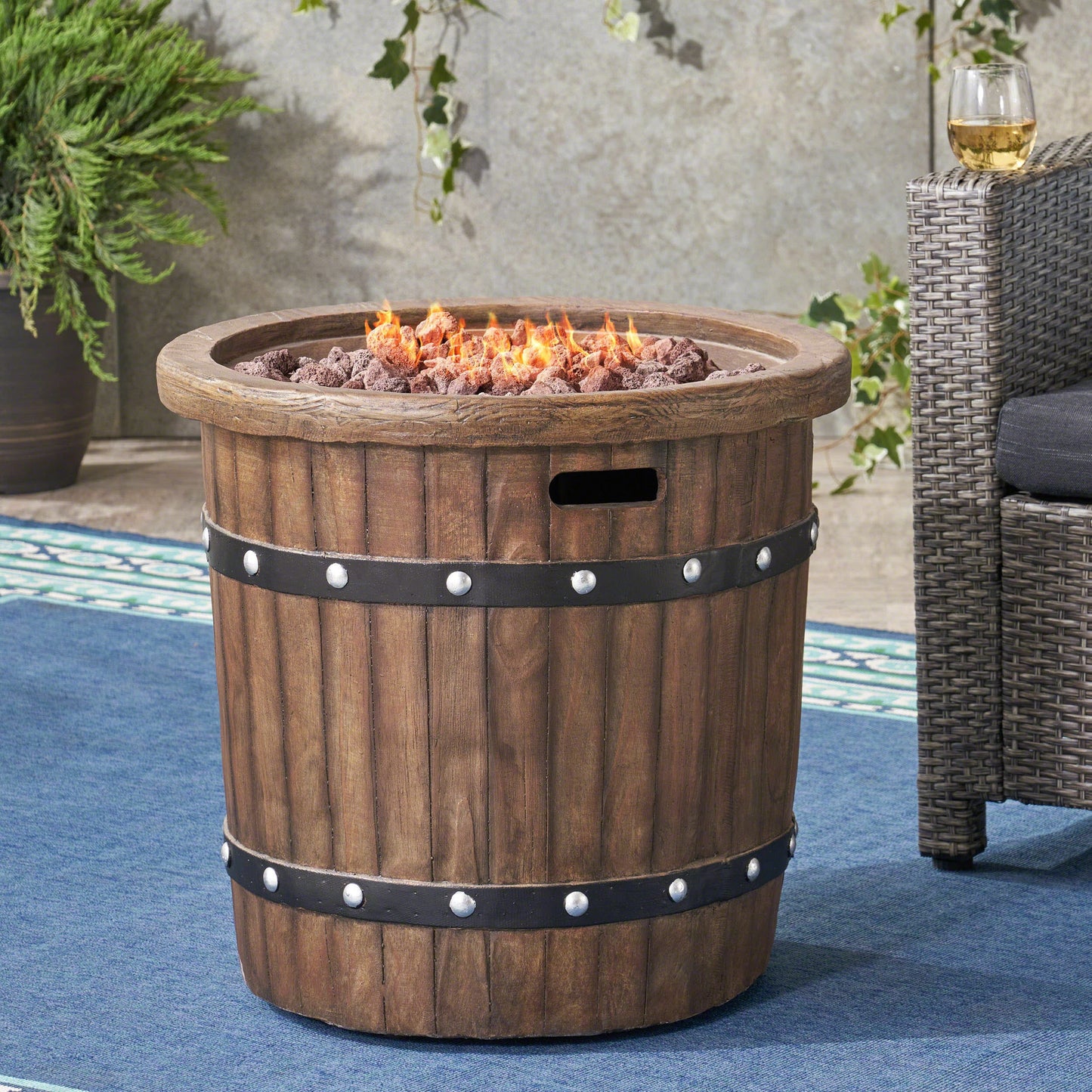 Tatayosi ROUND 25 Inches MGO FIRE PIT - 40 000 BTU