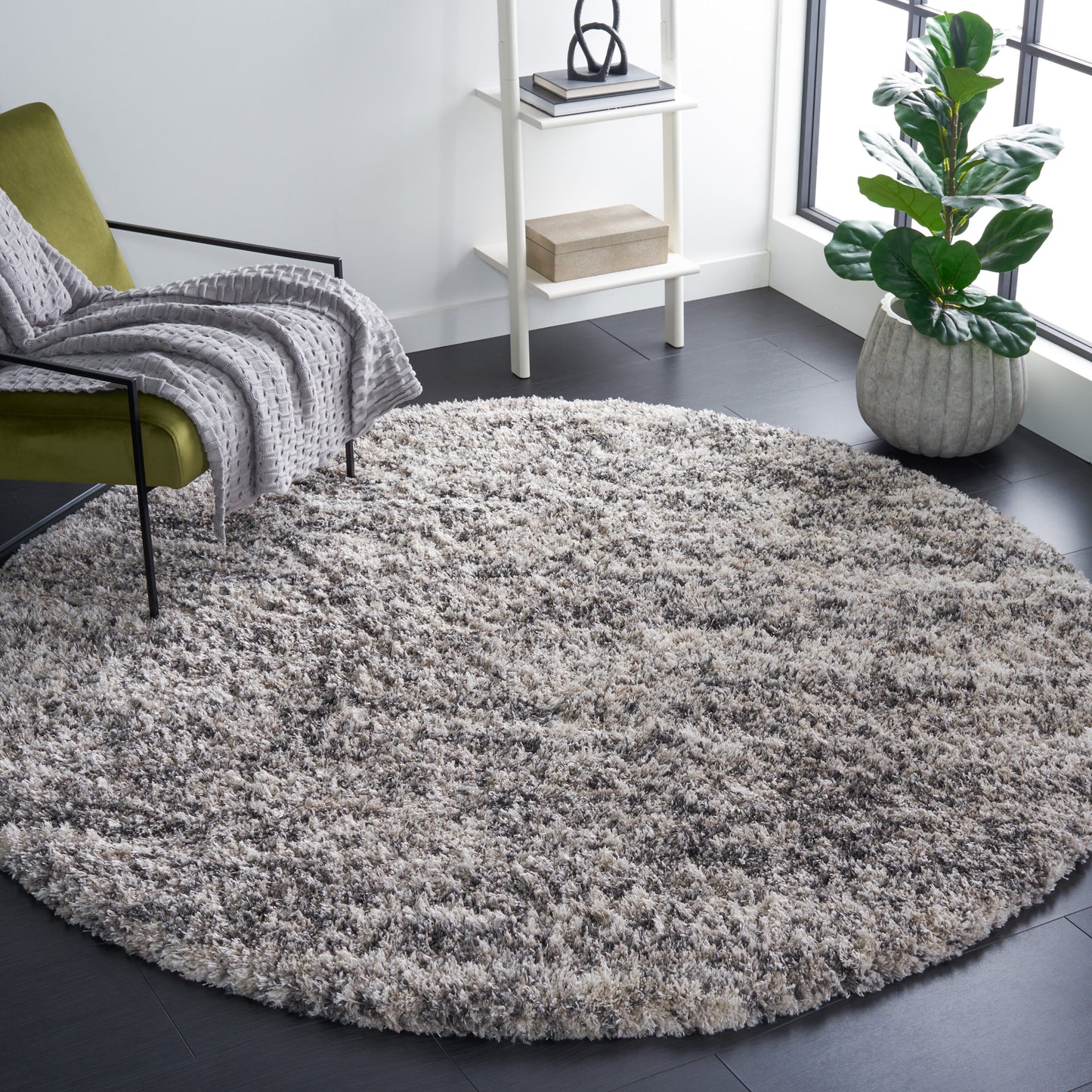 Safavieh Iceland Shag 519A Cream / Grey 6ft-7in x 6ft-7in