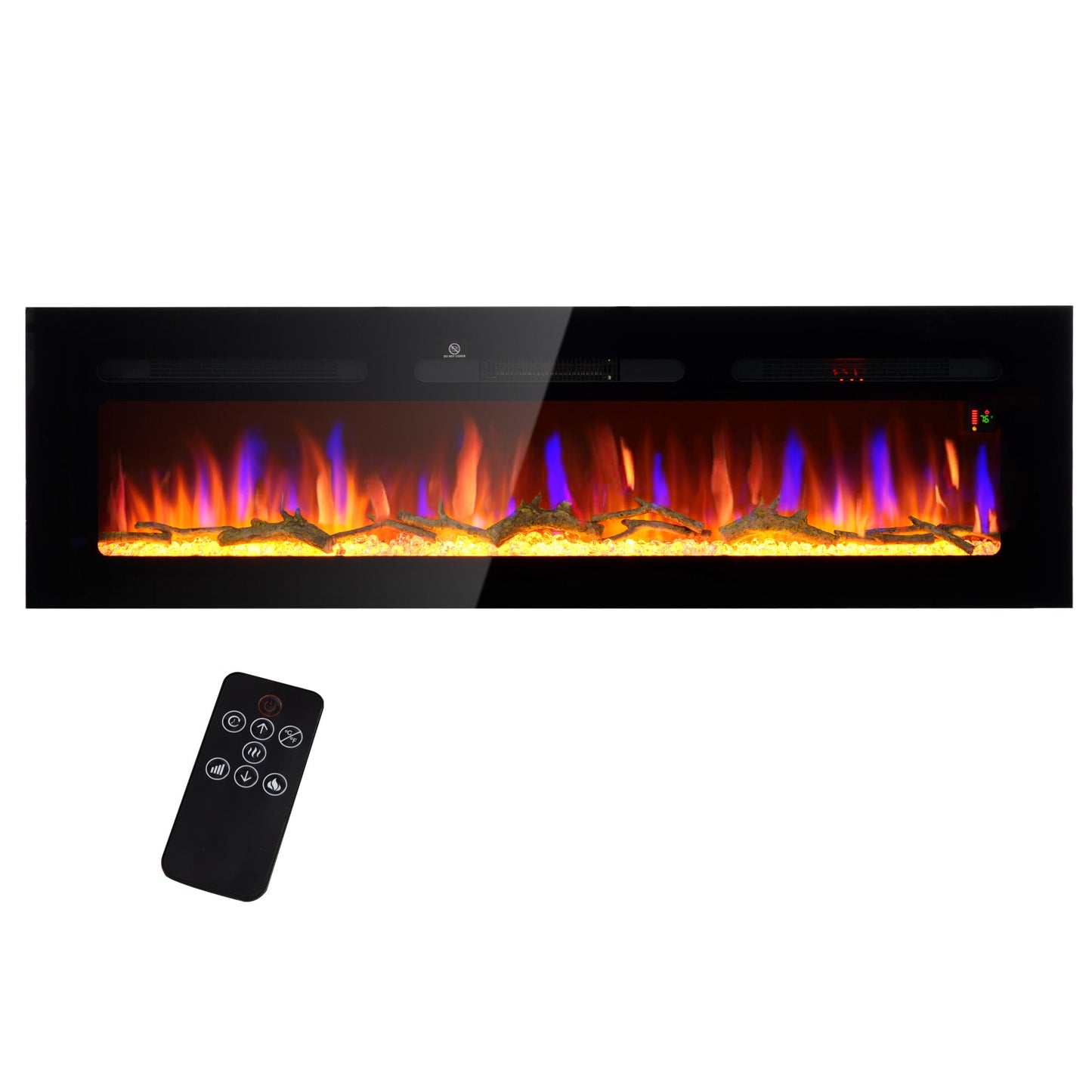 LOVMOR 60inch Electric Fireplace Recessed Wall Mounted 1500W Remote 8H Timer