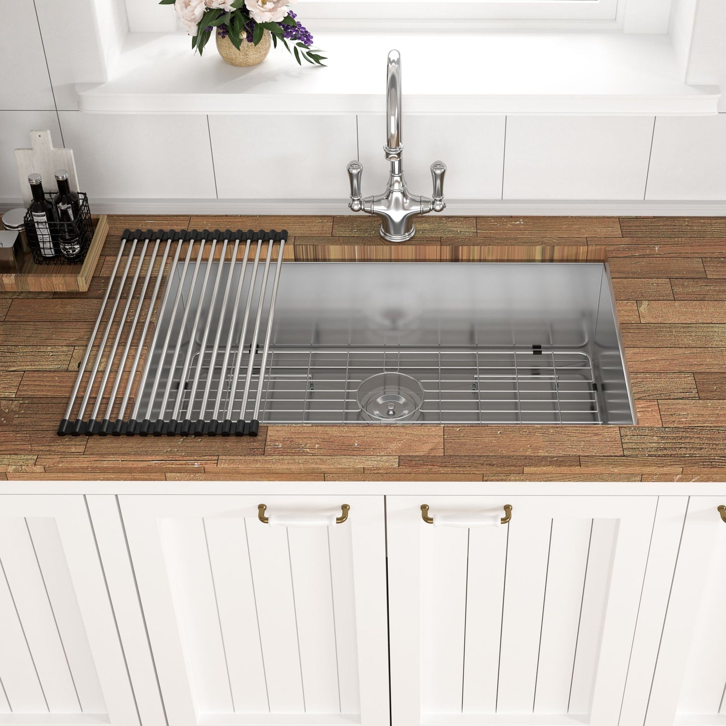 Tatayosi 33 Inch Undermount Sink - 33x19x9 Inch Undermount Stainless Steel Kitchen Sink 18 Gauge 9 Inch Deep Single Bowl Kitchen Sink Basin