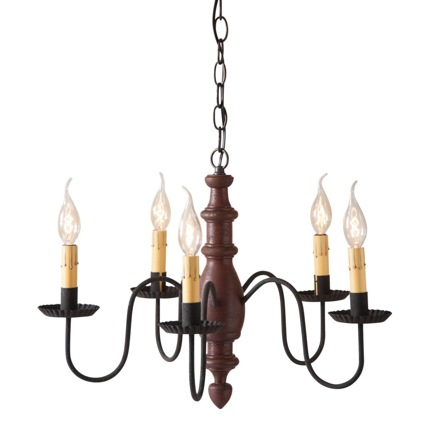 Irvin's Tinware Country Inn Chandelier in Plantation Red