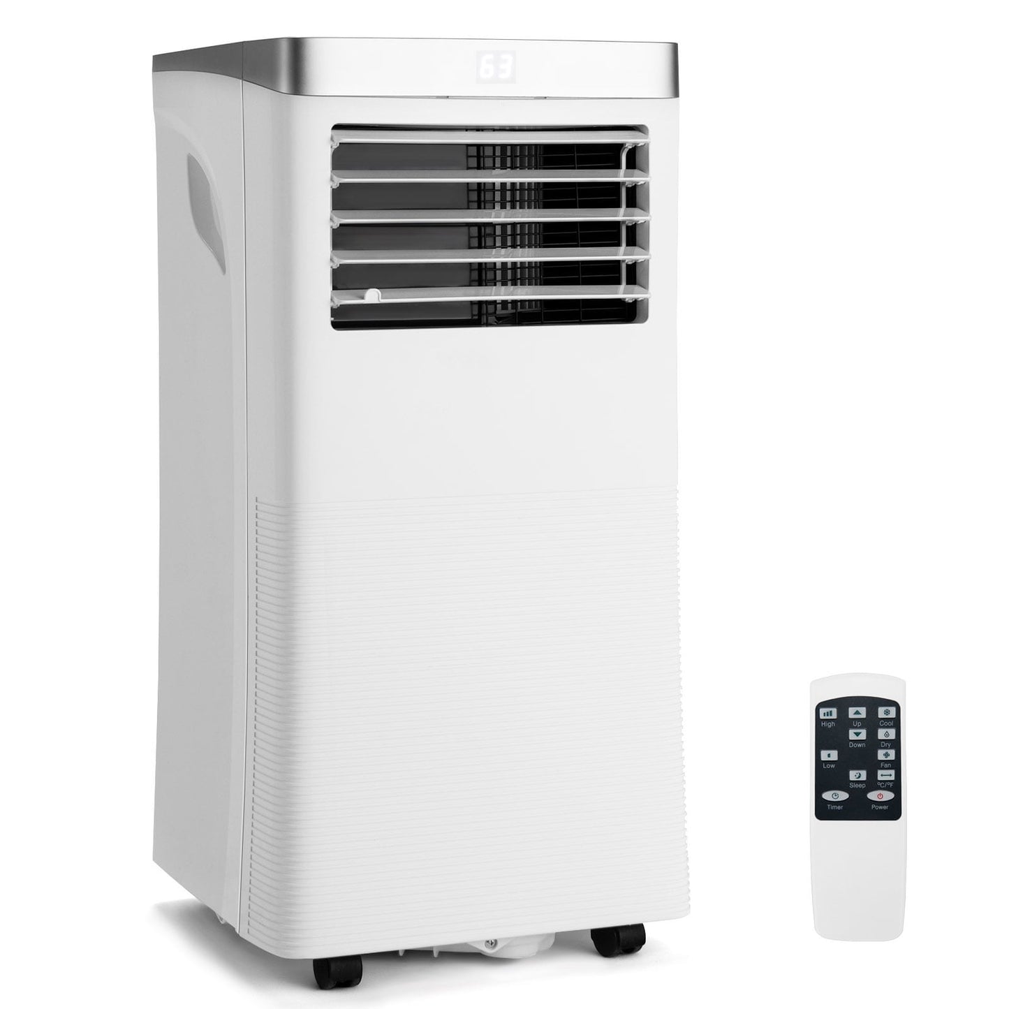 Slickblue 10000 BTU (115V)- White Exhaust Vent Portable Air Conditioner Remote Control Included Cools 350 Sq Ft Bedroom Living Room or Office