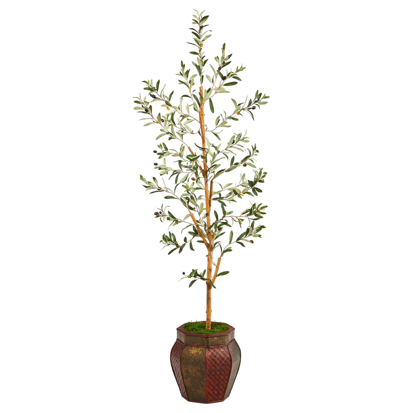 Nearly Natural 5.5-ft Olive Artificial Tree in Decorative Planter