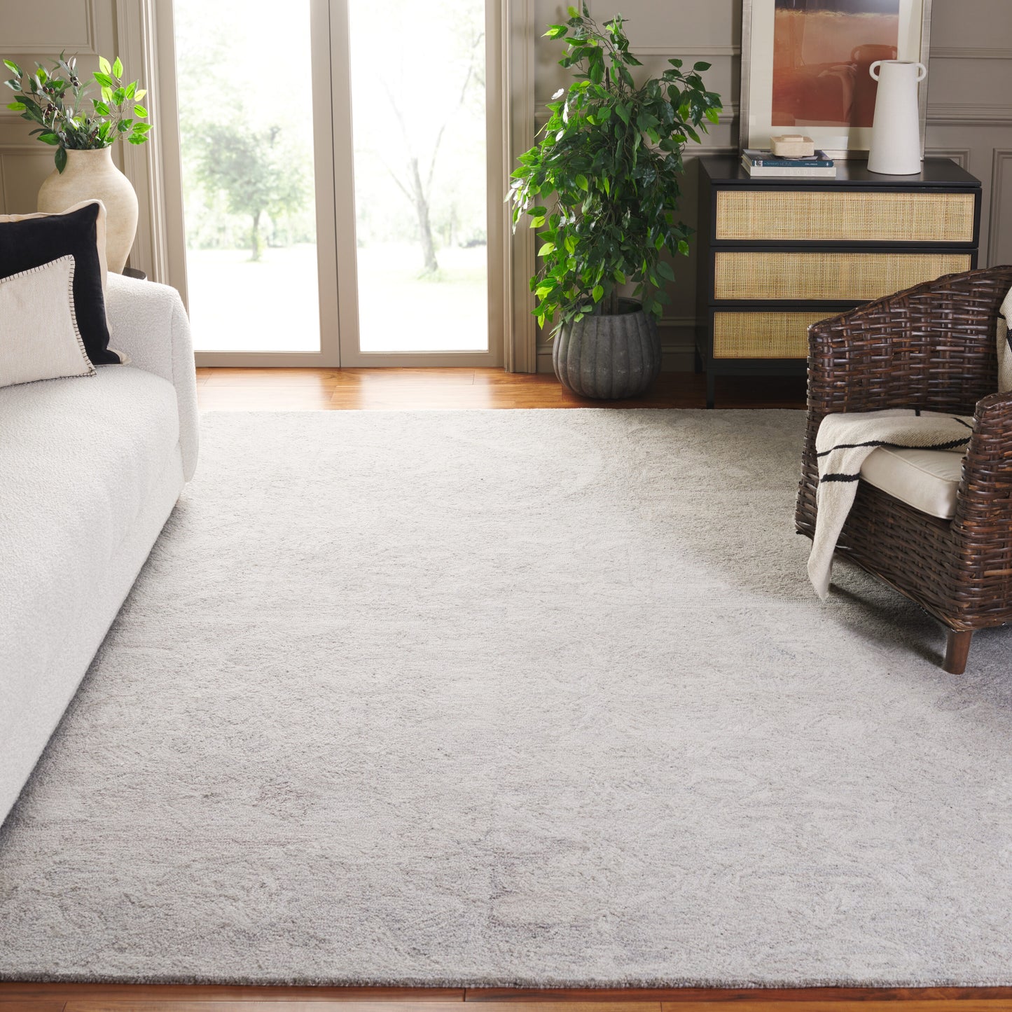 Safavieh Abstract 876 Gray/Ivory Traditional 8ft x 10ft Large Rectangle Rug