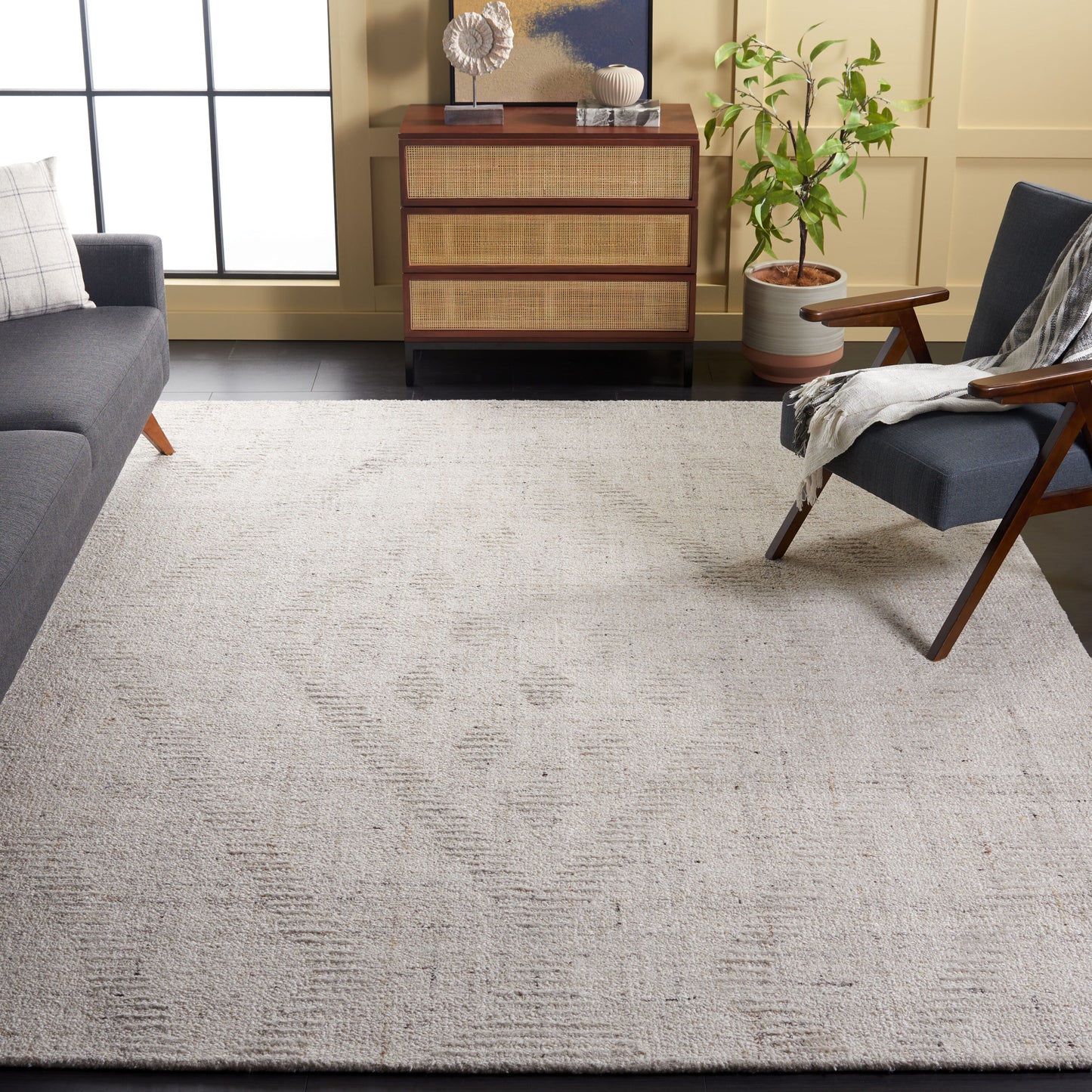 Safavieh Abstract 149 Ivory/Gray Contemporary 8ft x 10ft Large Rectangle Rug