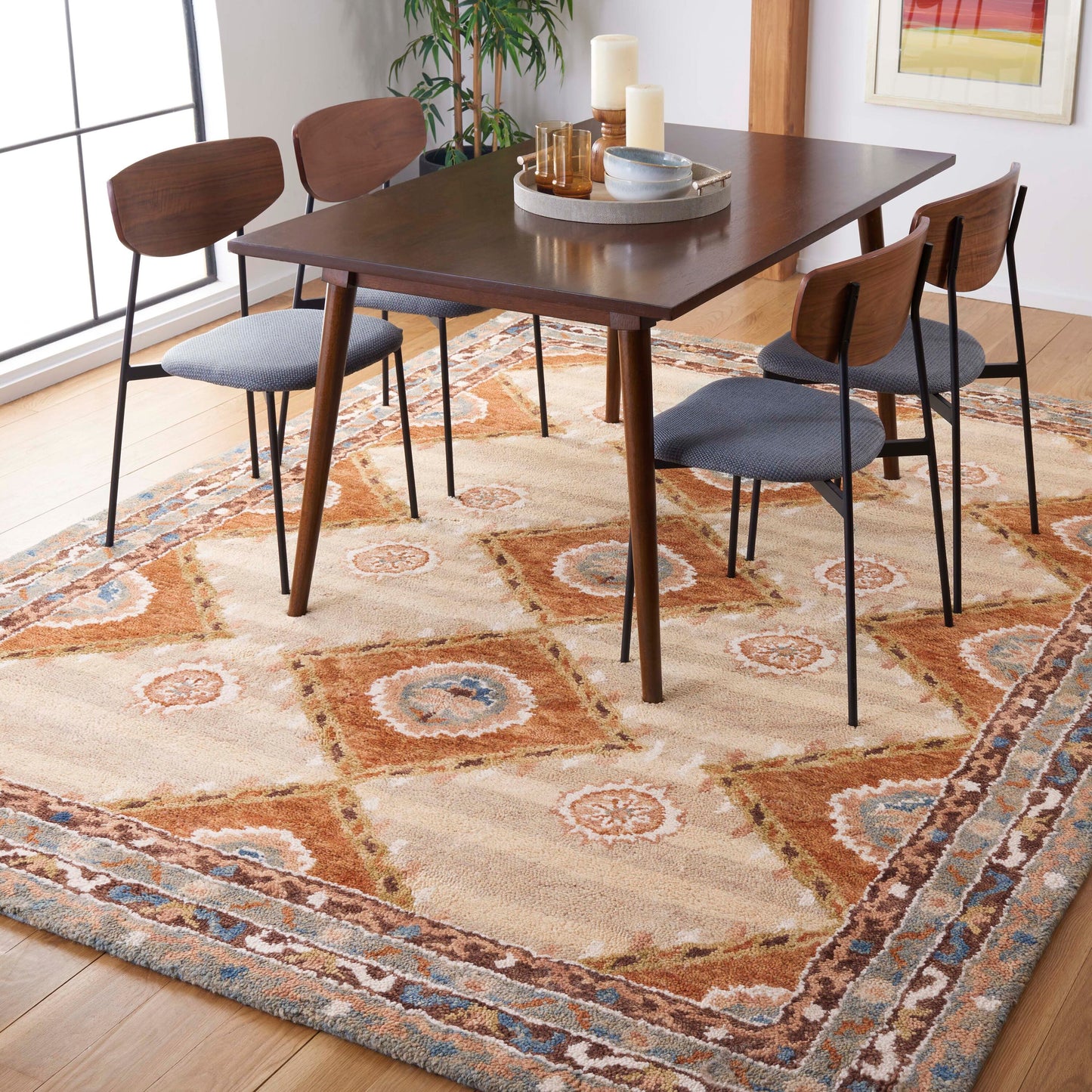 Safavieh Aspen 126 Brown/Blue Traditional 9ft x 12ft Large Rectangle Rug