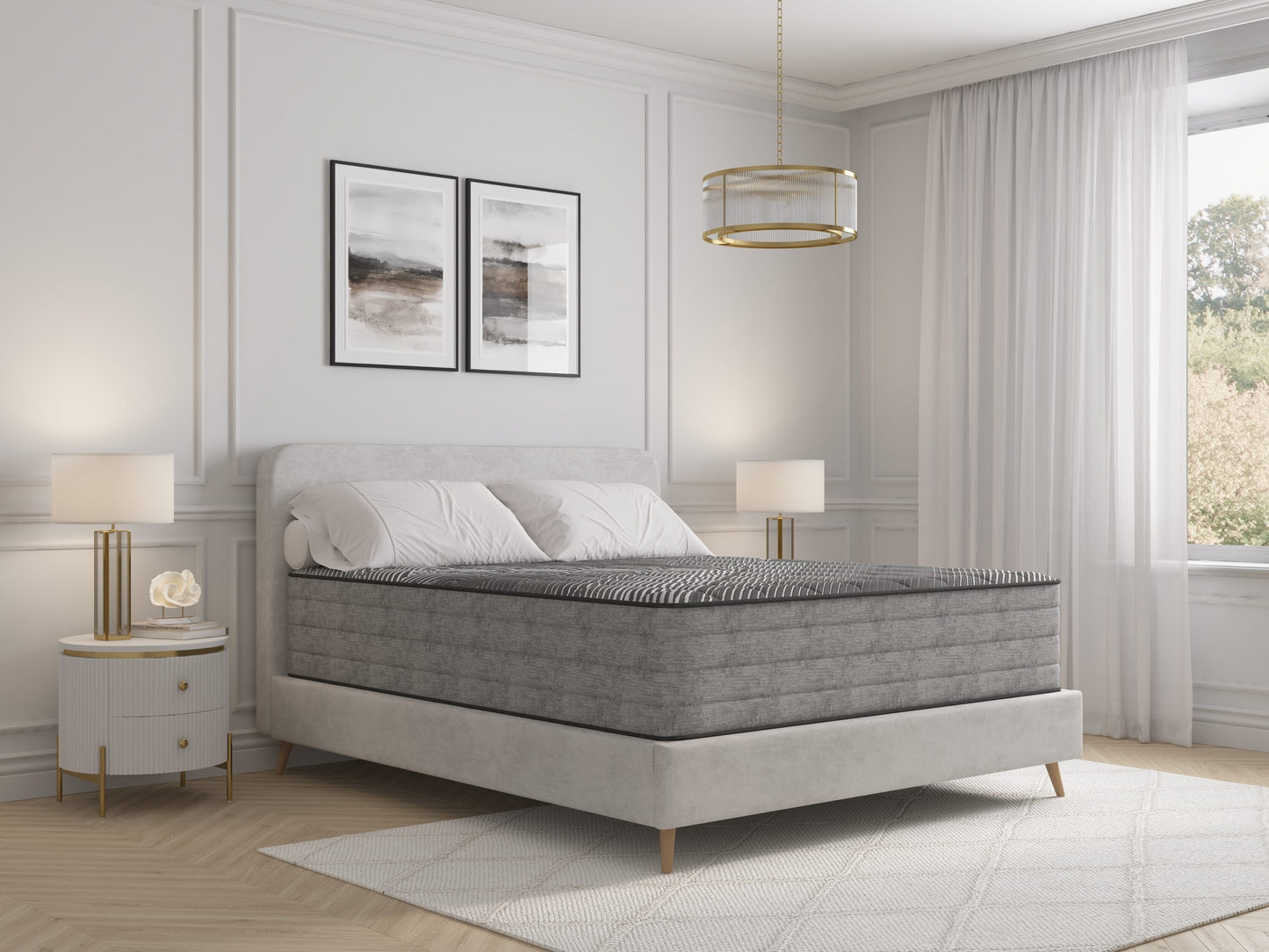 LOVMOR 14Inch Pure Ice Lux Firm Quilted Queen Mattress