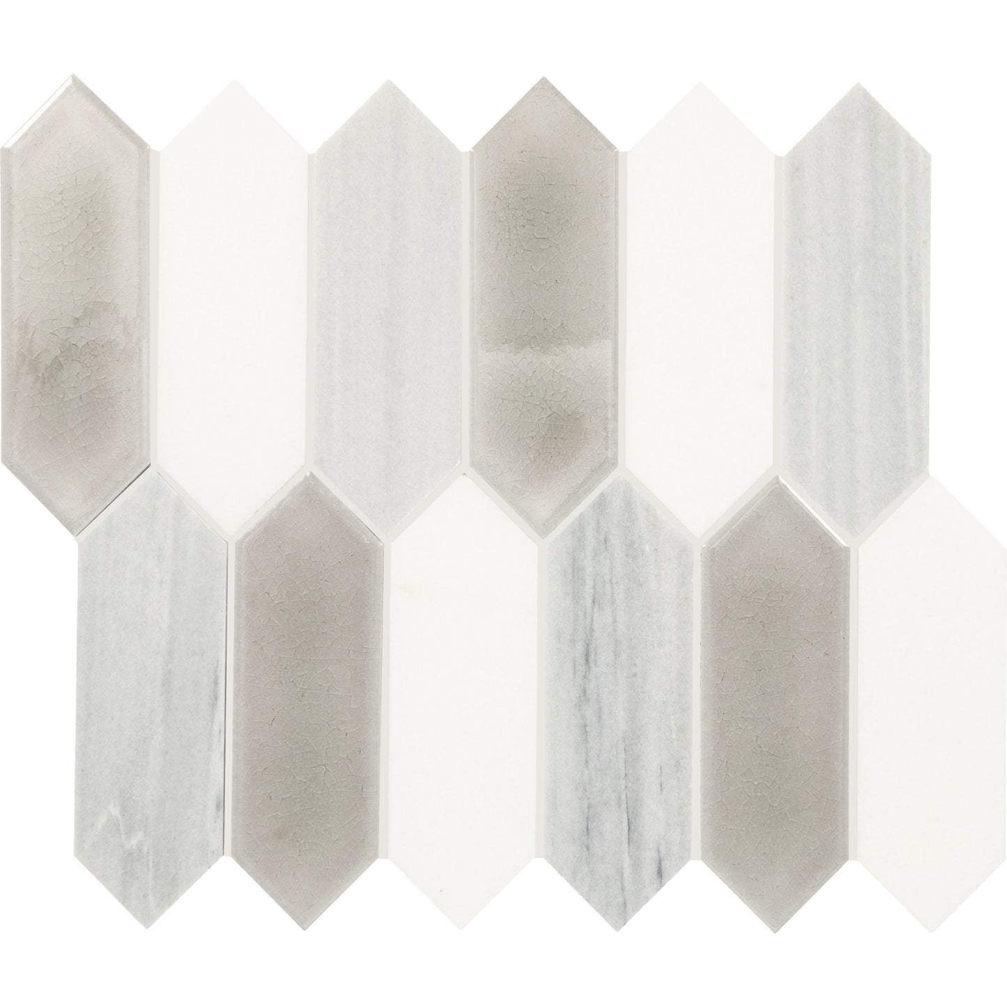 Daltile Fonte Nautical Grey Blend 10-in x 12-in Honed Natural Marble/limestone Hexagon Mosaic Floor and Wall Tile ( 8.02-sq ft Carton )