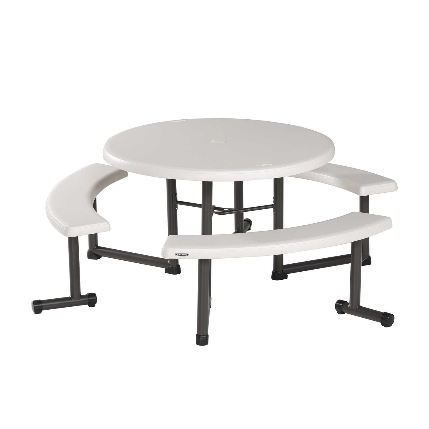 LIFETIME PRODUCTS 76.6-in Off-white Plastic Round Picnic Table