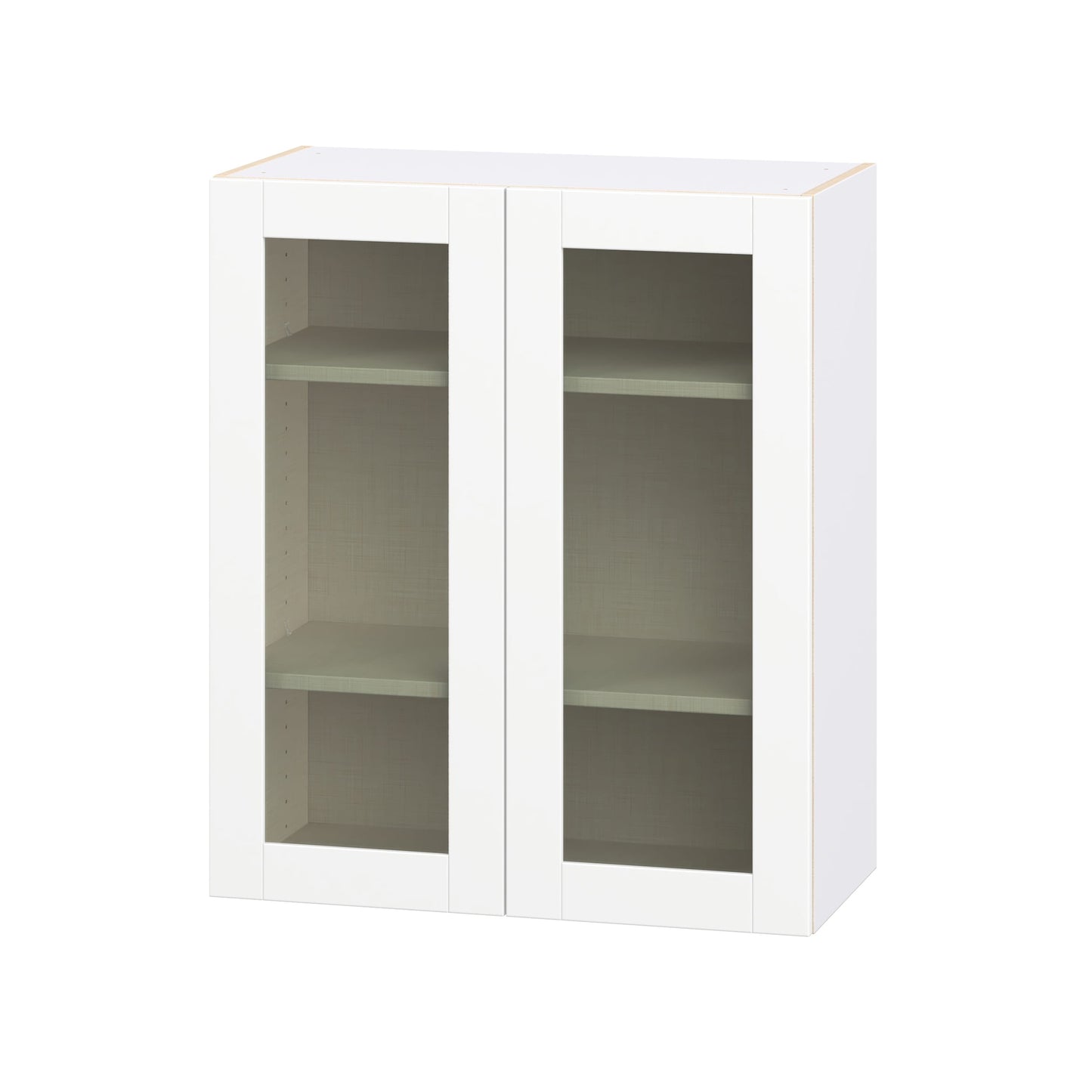 Hugo&Borg Rosemont 30-in W x 35-in H x 14-in D Glacier White Wall Fully Assembled Cabinet Glass Panel Glass