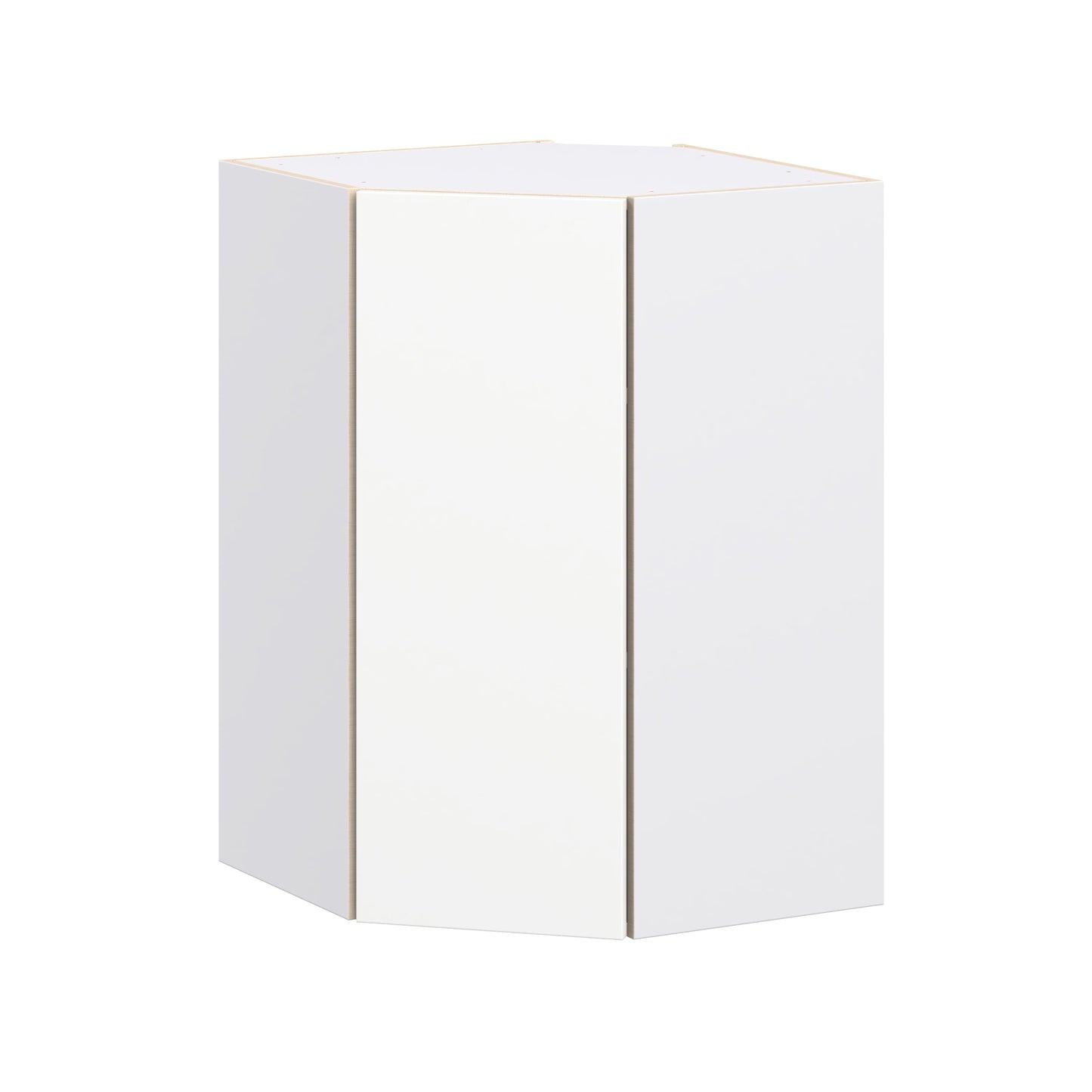 Hugo&Borg Lasalle 24-in W x 35-in H x 24.5-in D Bright White Slab Diagonal Corner Wall Fully Assembled Cabinet Flat Panel Slab
