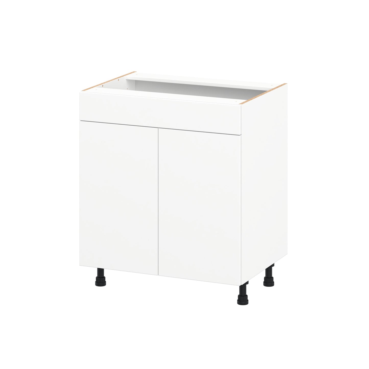 Hugo&Borg Lasalle 30-in W x 34.5-in H x 21.83-in D Bright White Slab Sink Base Fully Assembled Cabinet Flat Panel Slab