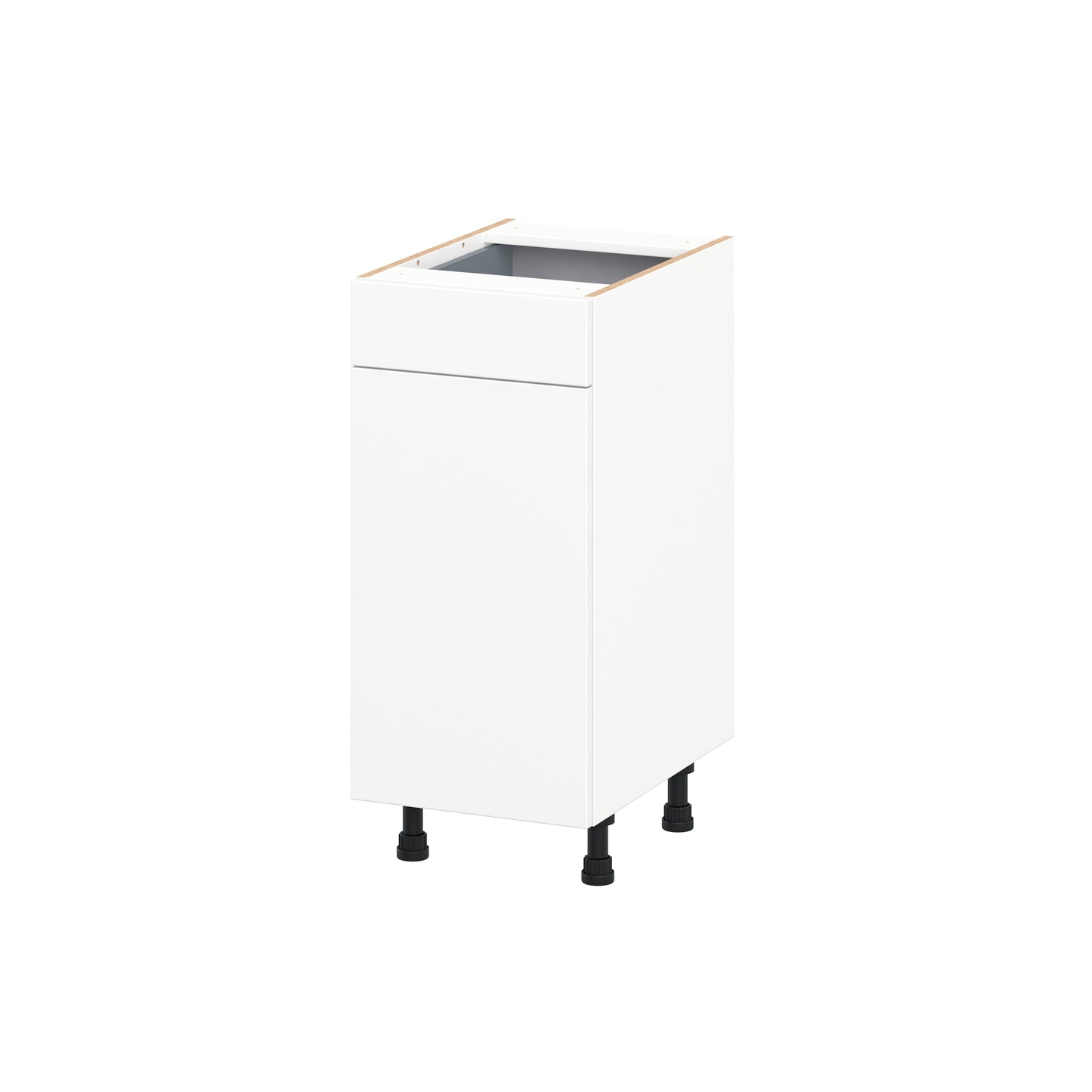 Hugo&Borg Lasalle 15-in W x 34.5-in H x 21.83-in D Bright White Slab Base Fully Assembled Cabinet Flat Panel Slab