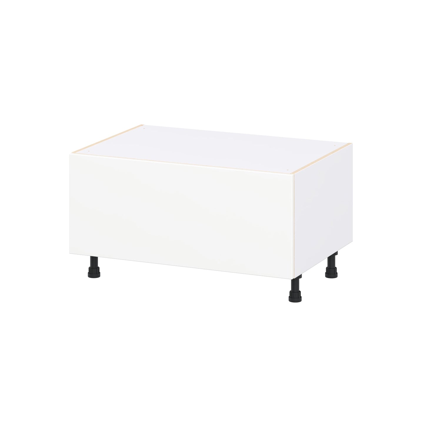 Hugo&Borg Lasalle 36-in W x 19.5-in H x 24.5-in D Bright White Slab Drawer Base Fully Assembled Cabinet Flat Panel Slab