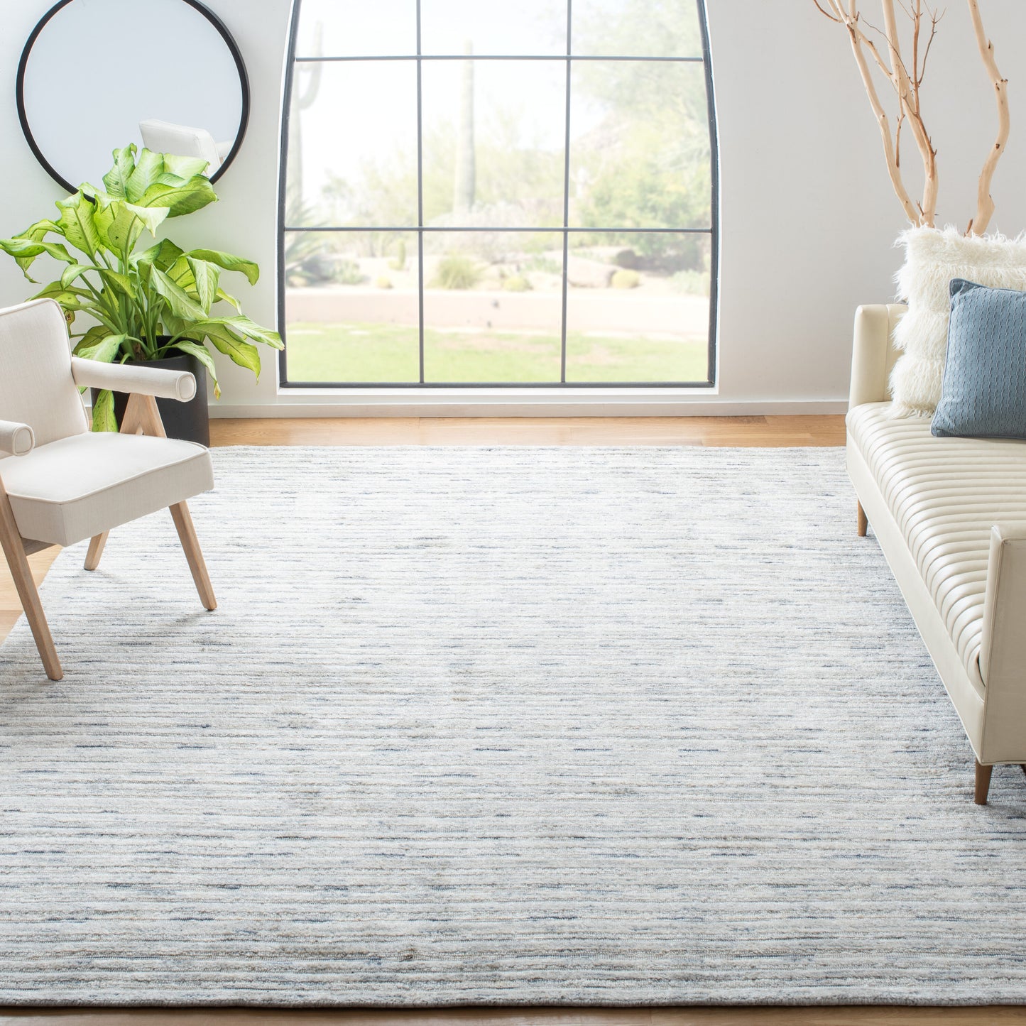Safavieh Elements 201 Blue/Ivory Solid / Tonal 6ft x 9ft Medium Rectangle Rug