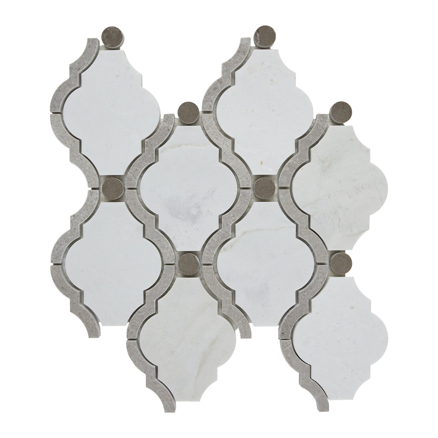 Daltile Decorative Accents Stormy Mist Blend D 12-in x 14-in Polished Natural Marble/limestone Multi-shaped Mosaic Floor and Wall Tile ( 7.6-sq ft Carton )