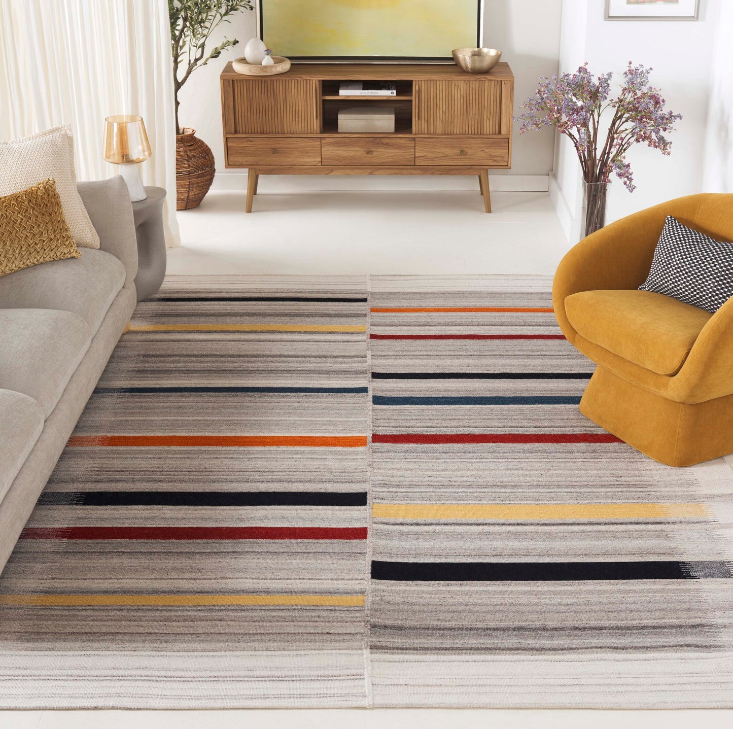 Safavieh Kilim 976 Ivory/Gray Contemporary 8Ft x 10Ft Large Rectangle Rug