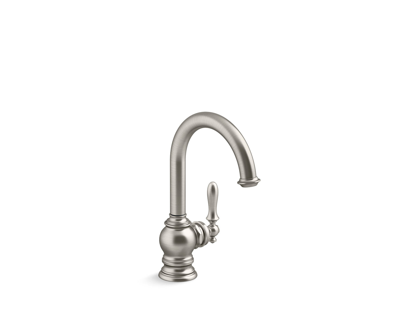 KOHLER Artifacts 1.5 GPM Deck Mount Beverage Faucet in Vibrant Stainless with Lever Handle