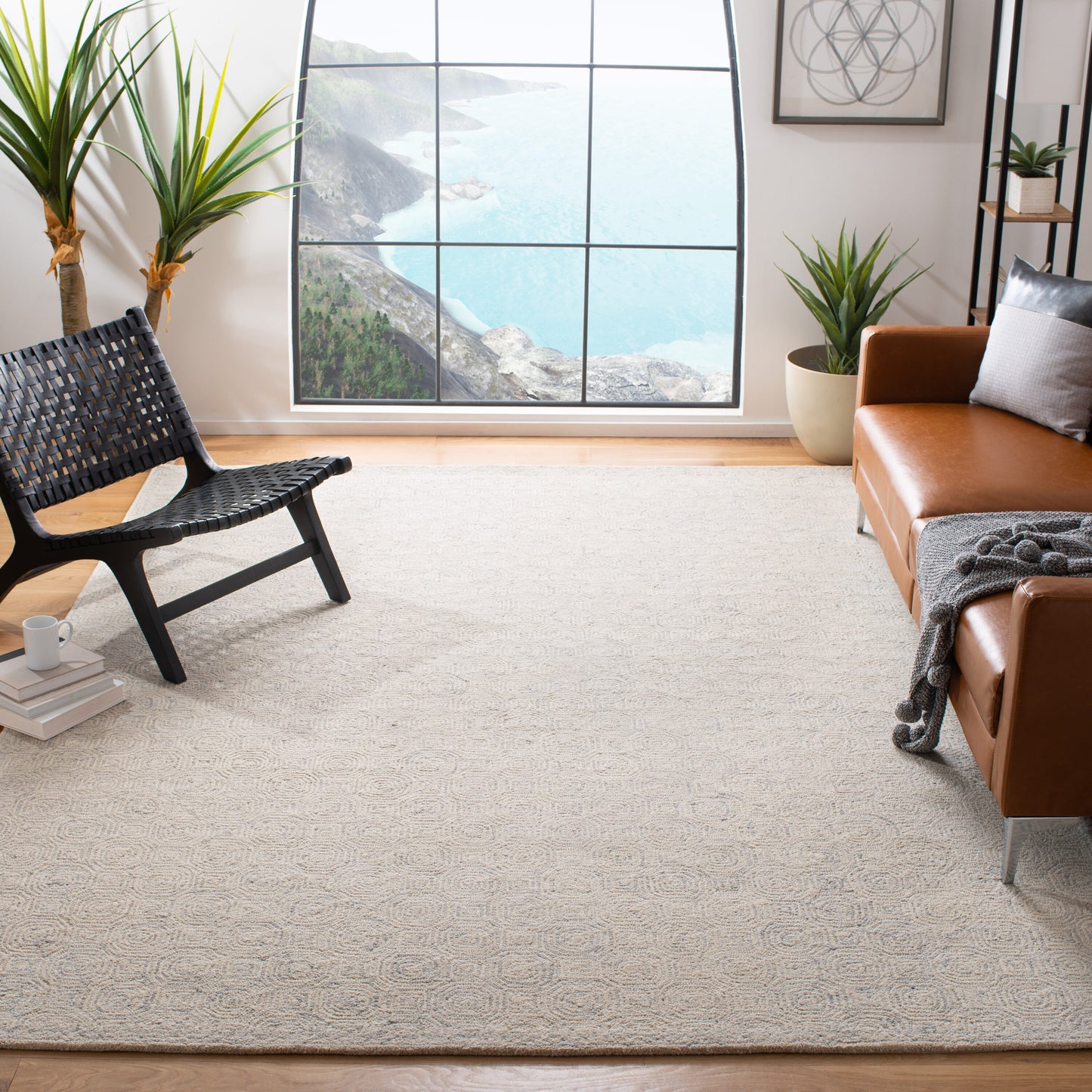 Safavieh Micro-Loop 527 Silver/Gray Contemporary 6ft x 9ft Medium Rectangle Rug