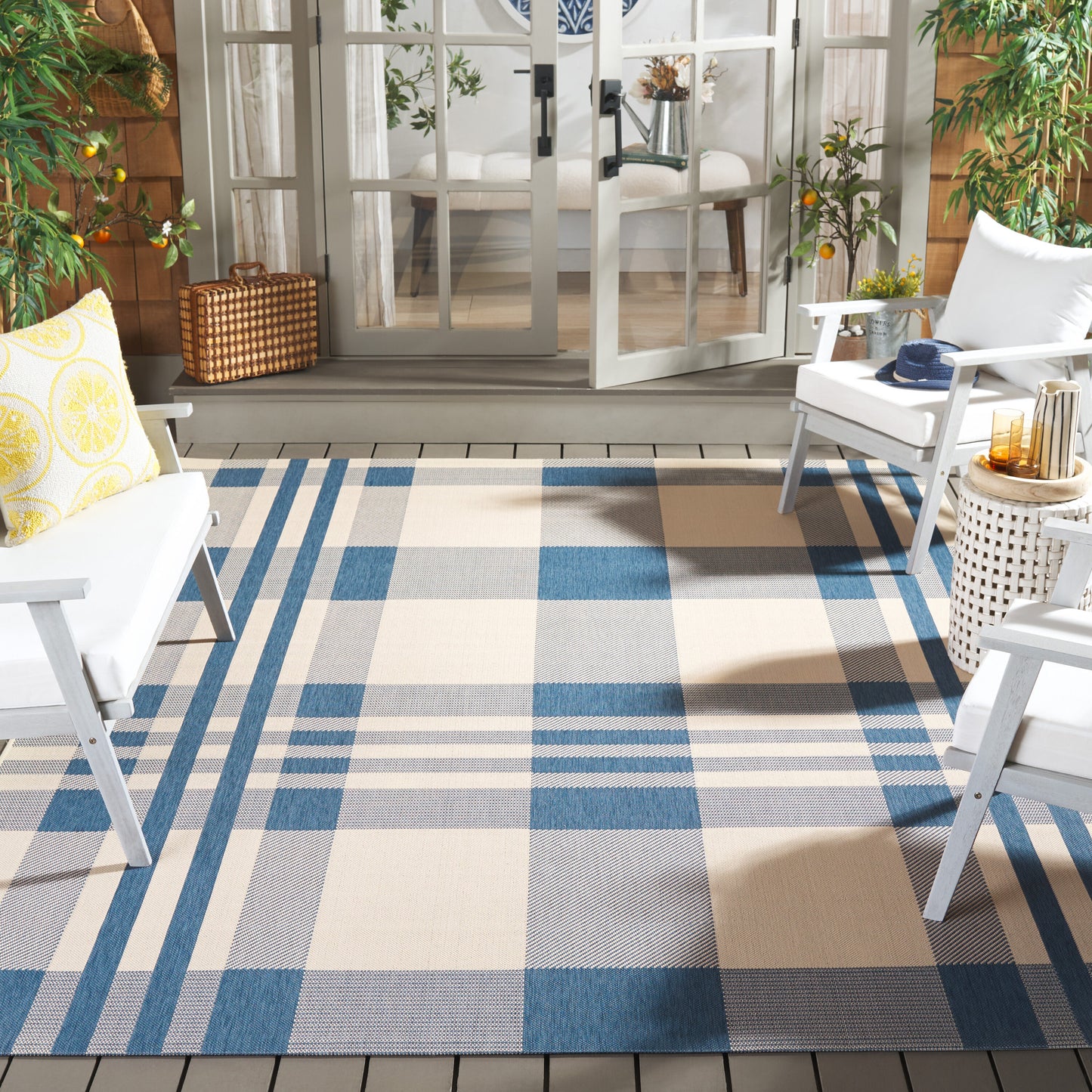 Safavieh Courtyard 6201-233 Beige Blue 10 x 14 Rectangular Area rug