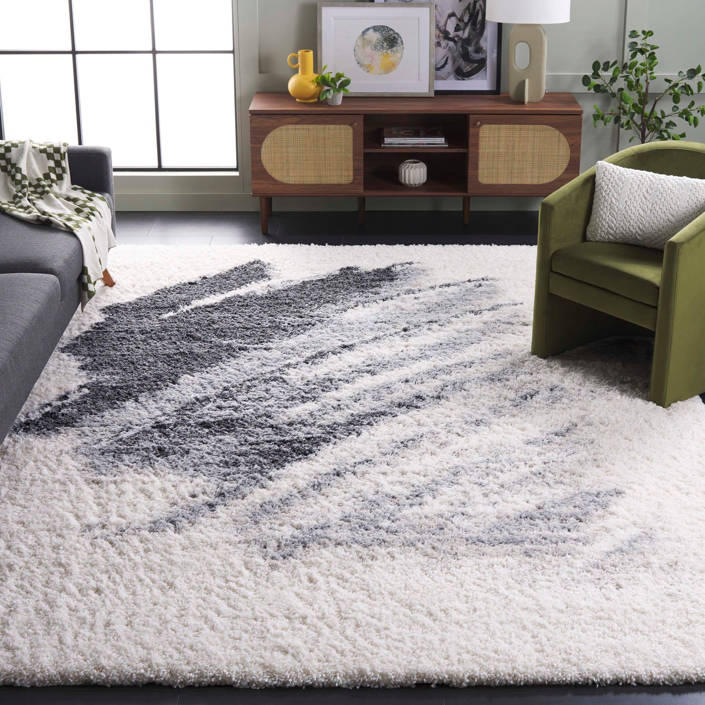 Safavieh Fontana Shag 896F Grey/Ivory 8 x 10 Rectangular Area rug