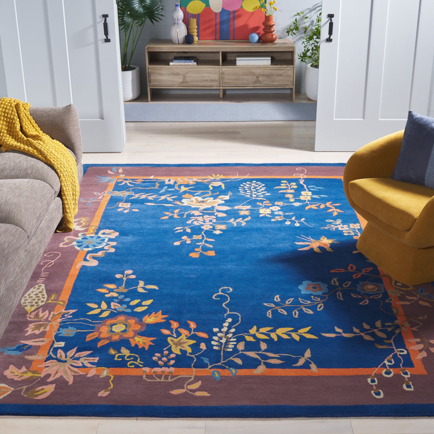 Safavieh Metro 725 Navy/Brown Antique 8ft x 10ft Large Rectangle Rug