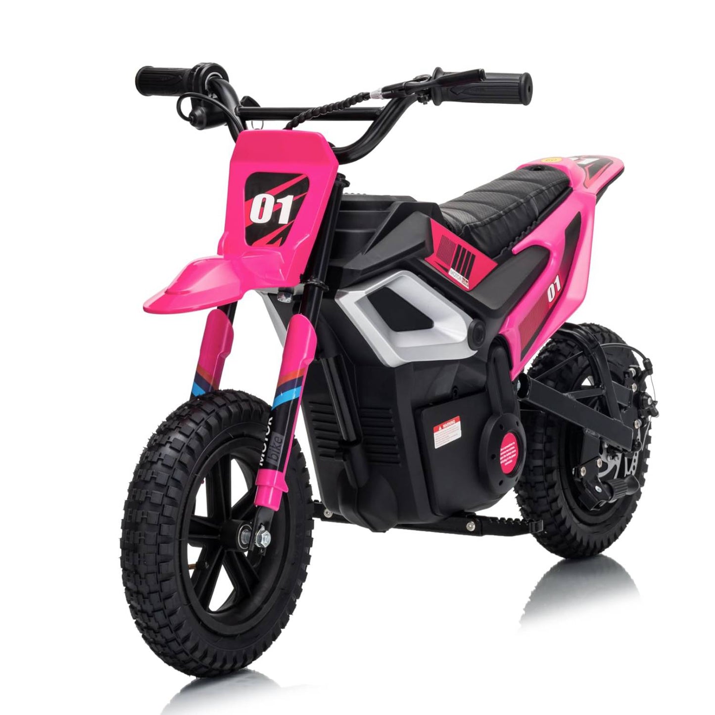 Garvee 24V Kids Dirt Bike/ Ride On Off Road Motorcycle with Rear Wheel Suspension/ Twist Grip Throttle/ 350W Motor/ 13.67MPH/ Universal electric ride on with simple controls