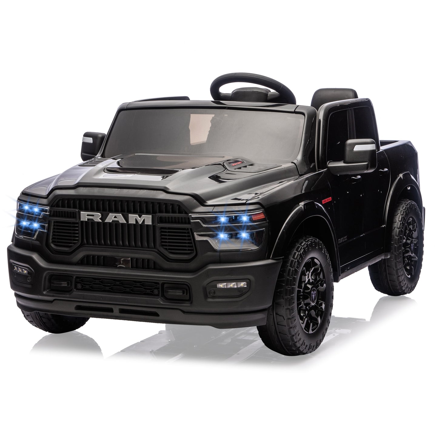 Garvee 24V 2 Seater Licensed RAM 2500 Kids Ride On Truck/ Electric Car w/Remote/ Bluetooth/ LED Lights/ Electric transport with durable construction