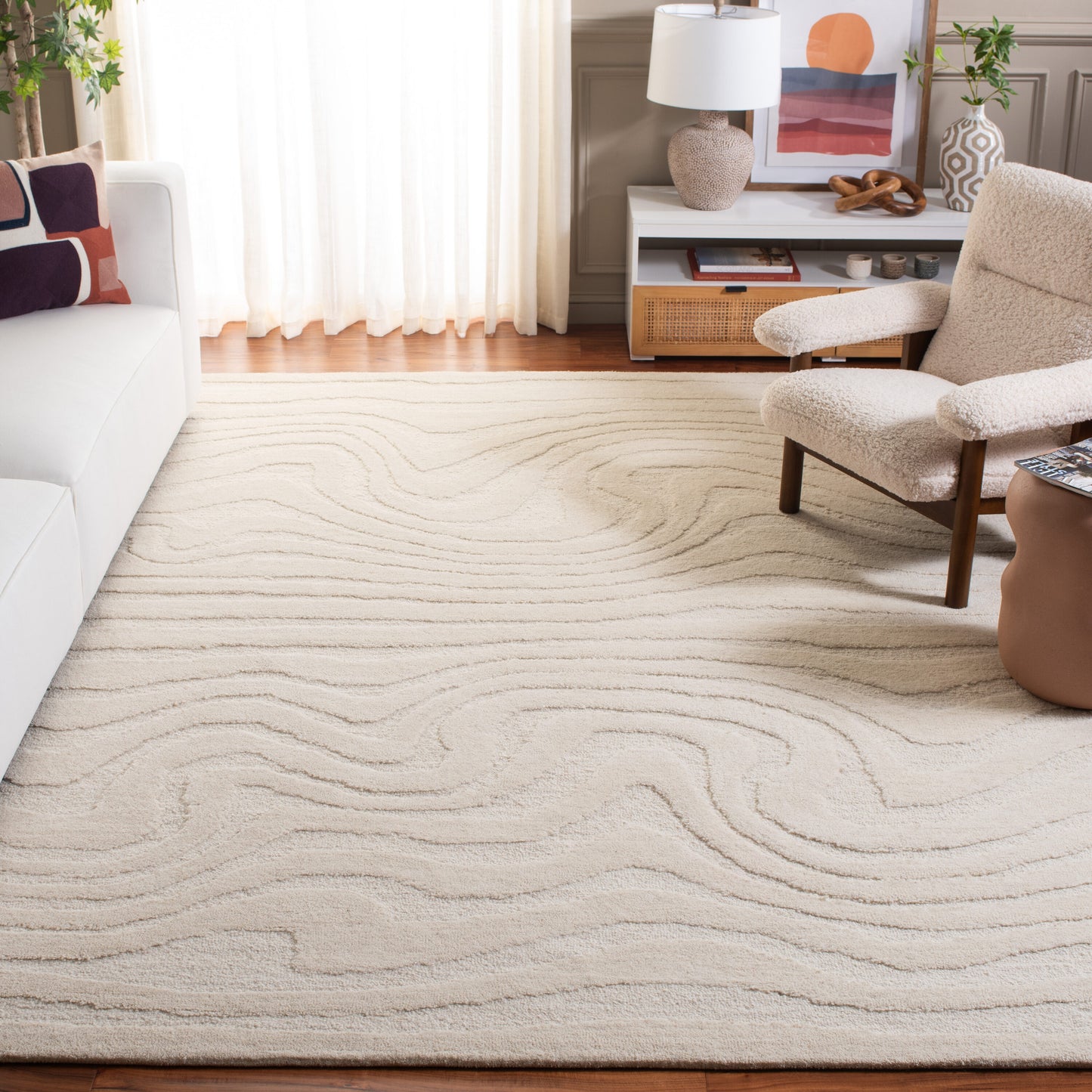 Safavieh Mykonos 403 Ivory Contemporary 8ft x 10ft Large Rectangle Rug