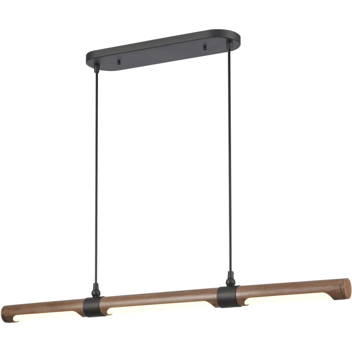 Atlas Lighting and Home CL11040-BK Wyatt Island Light Matte Black with Walnut