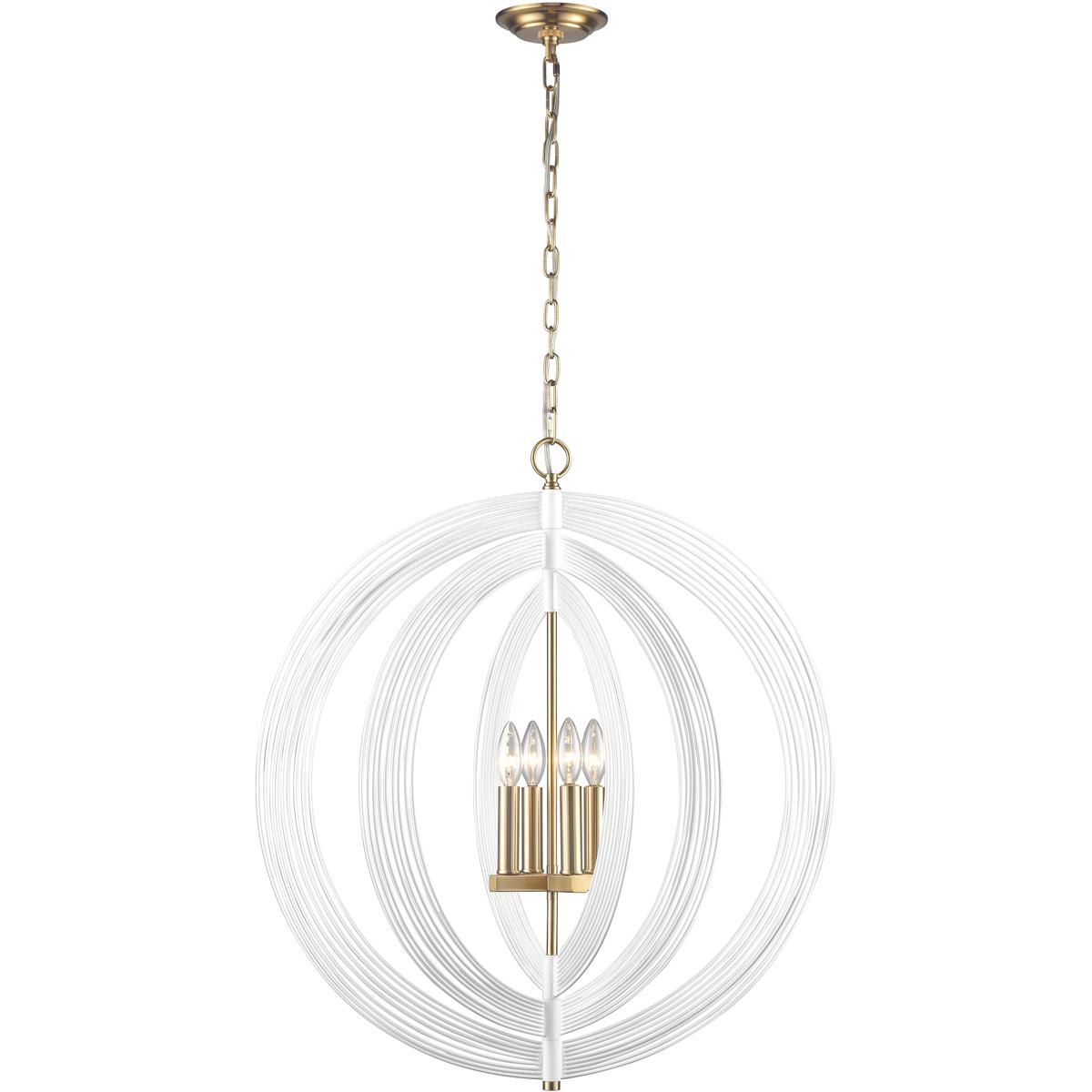 Atlas Lighting and Home CL11281-WH Orme 4 Light 27 inch White Chandelier Ceiling Light