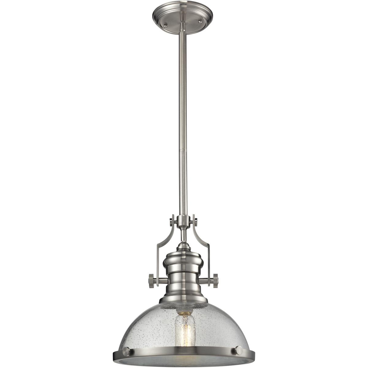 Atlas Lighting and Home CL11750-NK3 Chadwick Pendant Ceiling Light in Satin Nickel Clear Seeded Glass