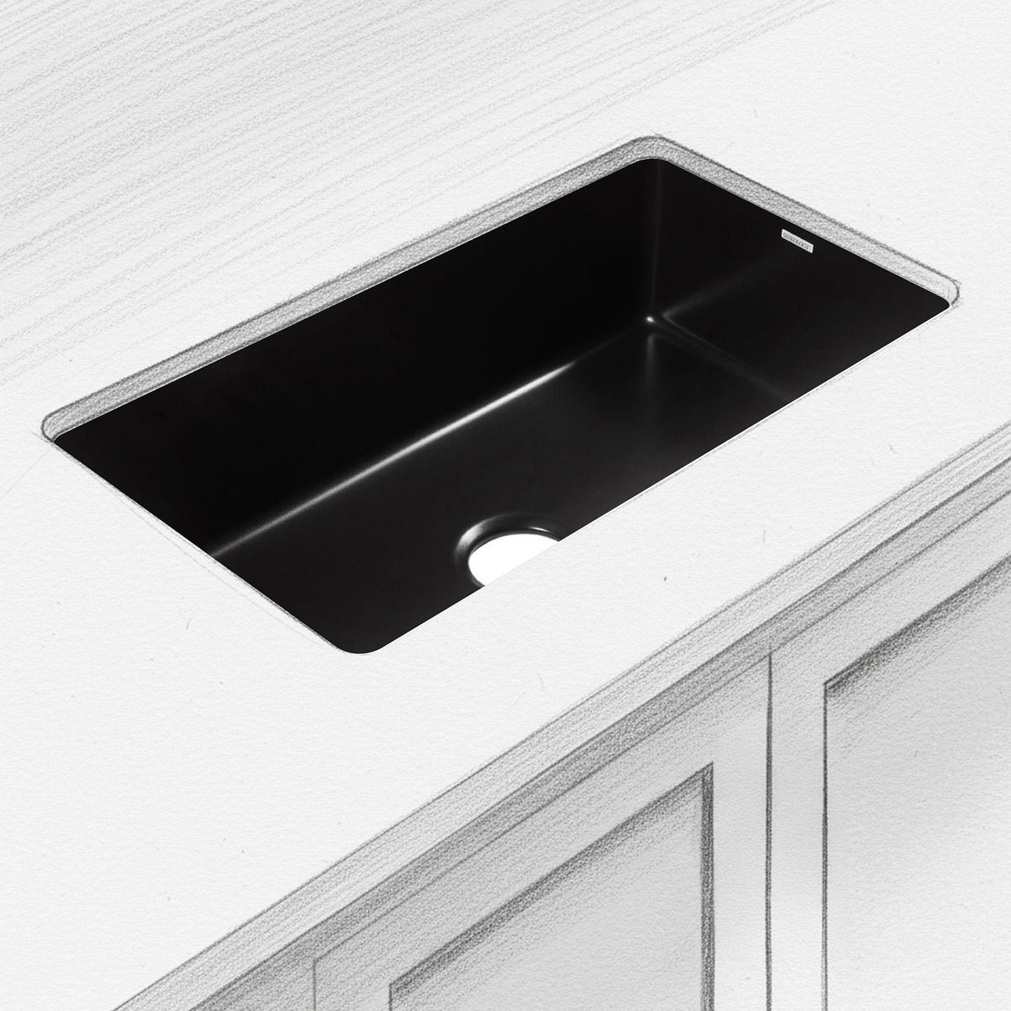 SINKOLOGY Eden Undermount 31.25-in x 18-in Fireclay Single bowl Kitchen Sink