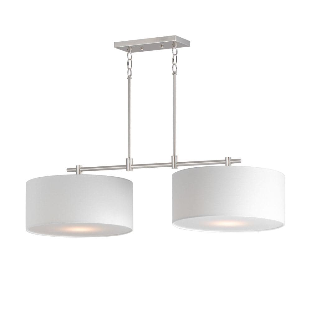 Maxim Lighting Bongo 2 - Light Satin Nickel / Silver Traditional Incandescent Acrylic And Linen And Steel Pendant Light