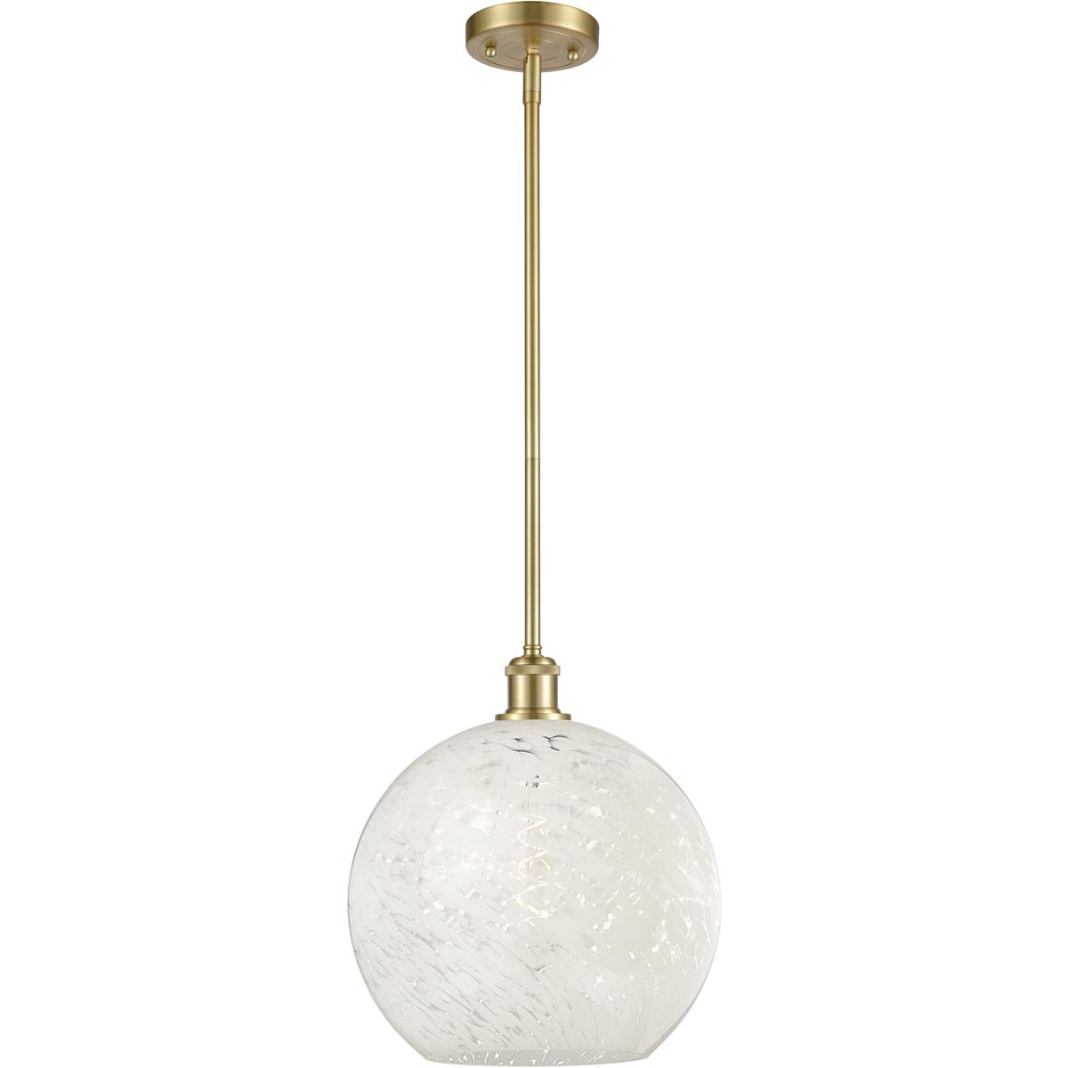 Innovations Lighting 516-1S-SG-G1216-12WM Ballston White Mouchette Pendant Satin Gold