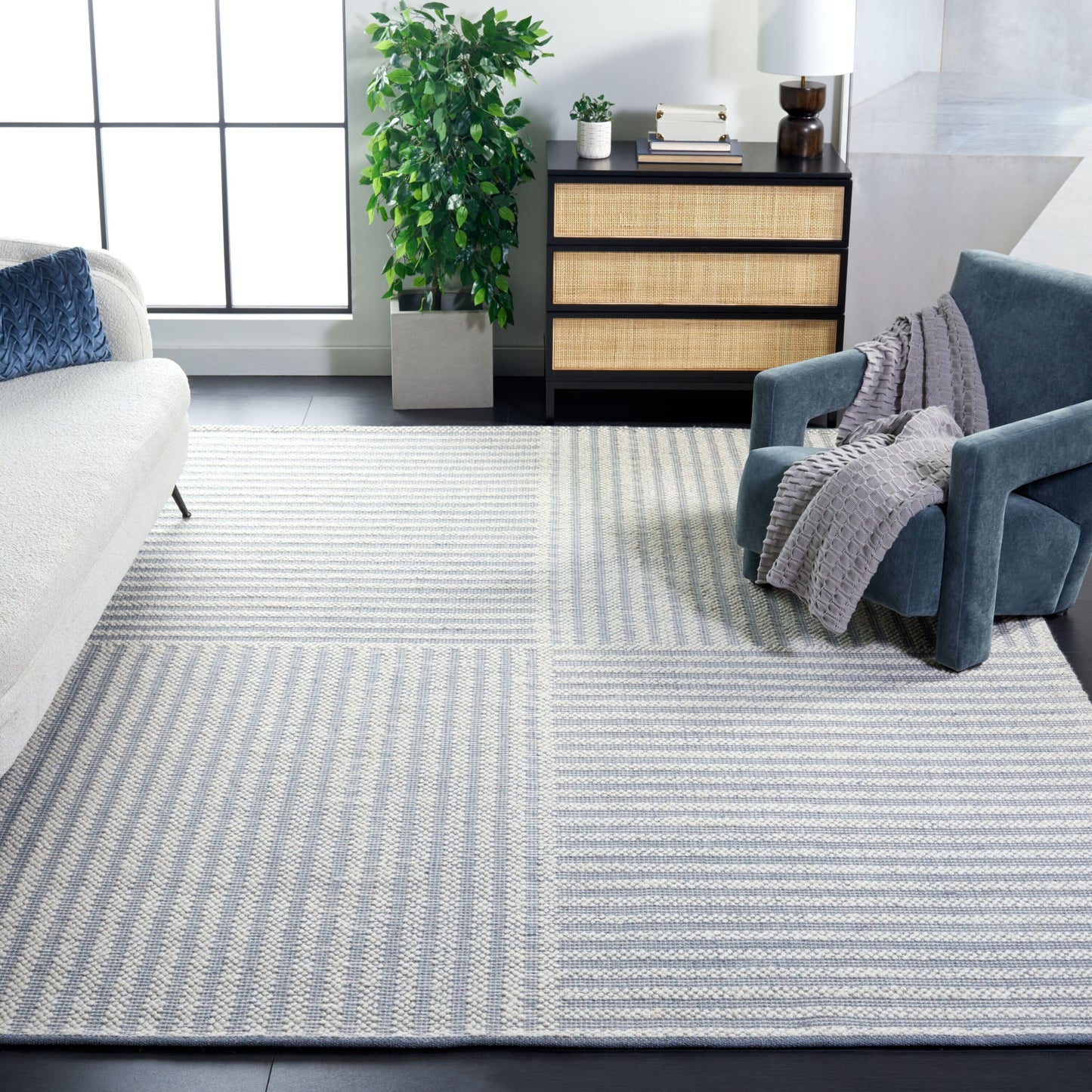 Safavieh Natura 227 Ivory/Gray Contemporary 6ft x 9ft Medium Rectangle Rug